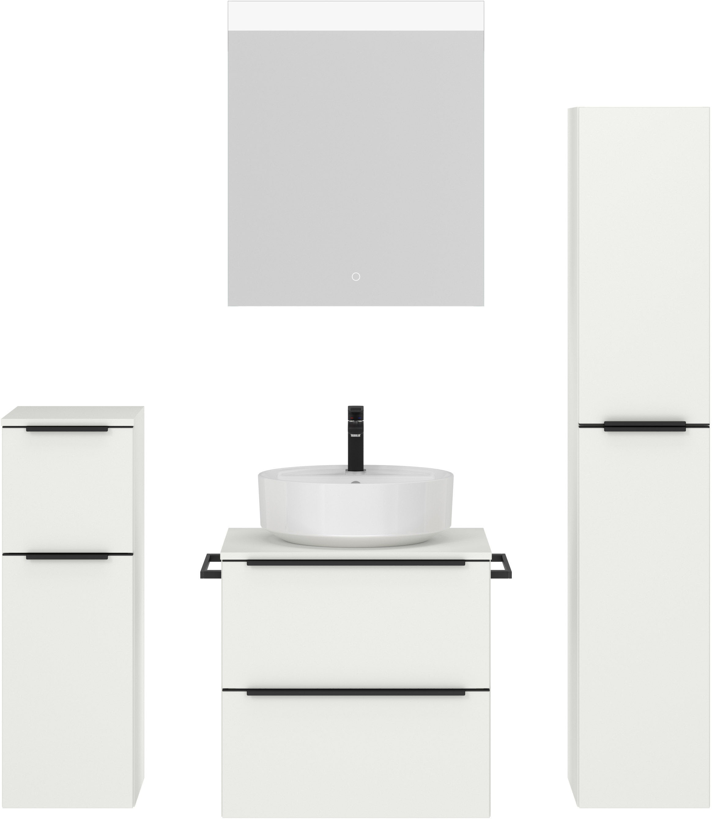 nobilia® Badmöbel-Set »Alvene« vormontiert, mit Soft-Close, 4 Stk. tlg. günstig online kaufen