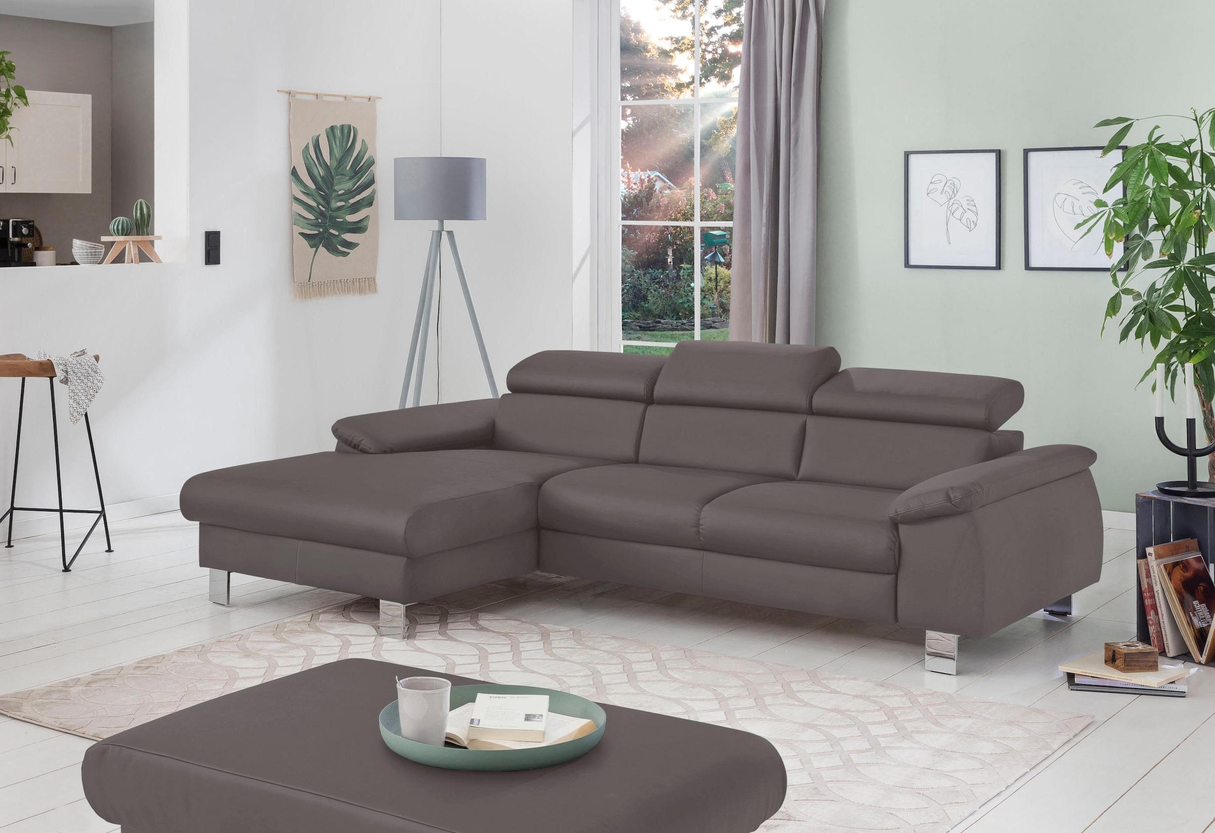 COTTA Ecksofa »Komaris L-Form, B: 244 cm« mit Kopfteilverstellung, optional günstig online kaufen