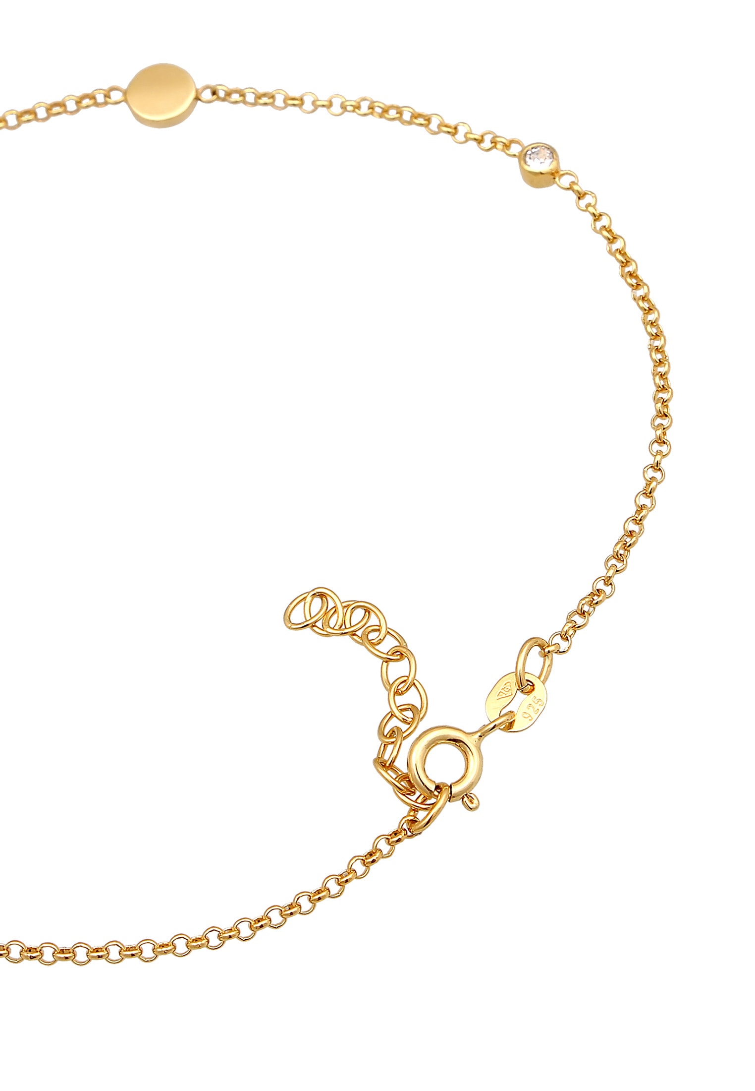 Elli Fußkette »Plättchen Basic 925 Silber, mit Kristallen von Swarovski®«