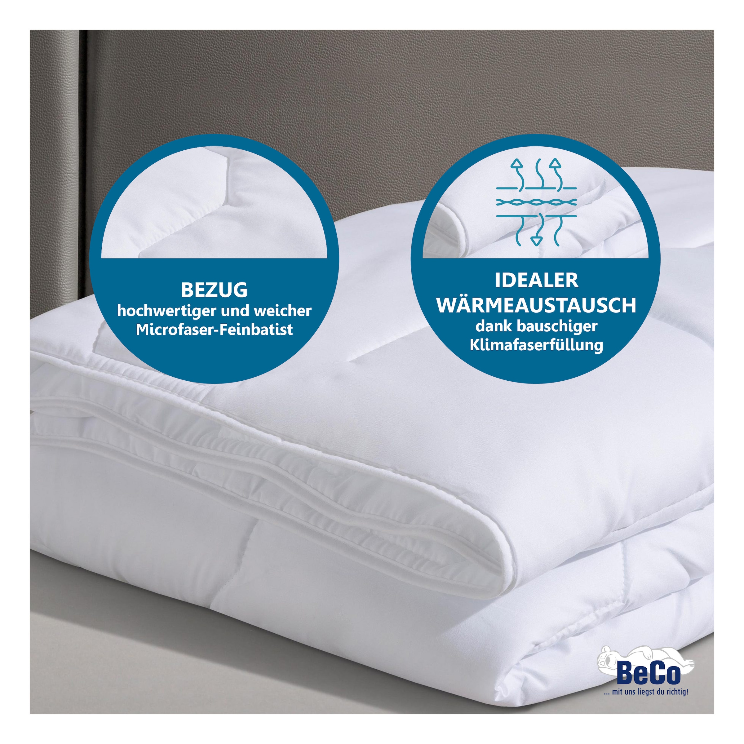 Beco Microfaserbettdecke »2 für 1, Sommer Bezug 155x220 Größen, cm, 1 Polyester, Gratis-Leichtdecke«, bequem Decke Polyester, (1 135x200 Bettdecke und normal, schnell Bettdecken weitere und St.), für und Winter, Füllung inkl. cm