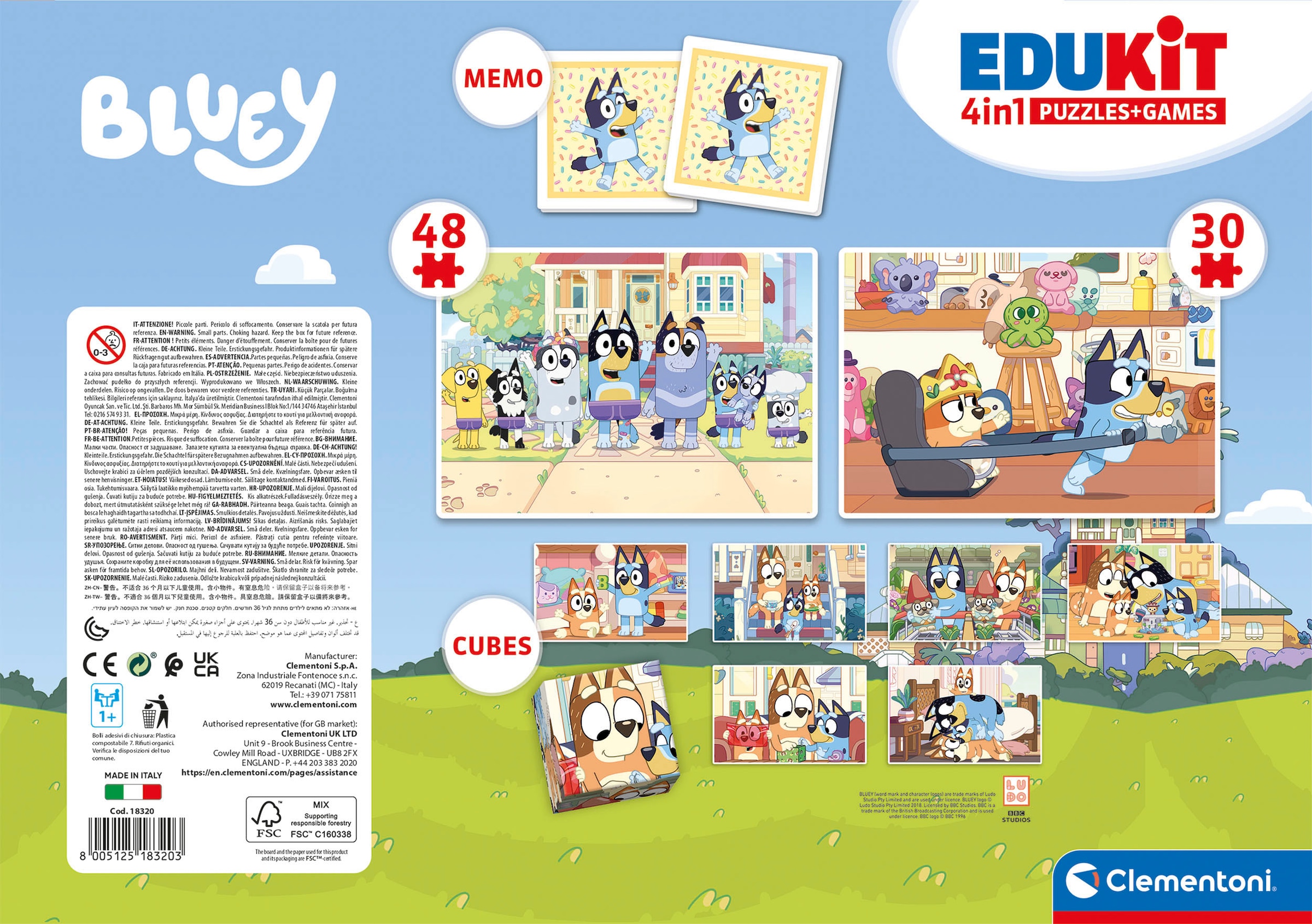Clementoni® Puzzle »Edukit, 4n1, Bluey«, Made in Europe