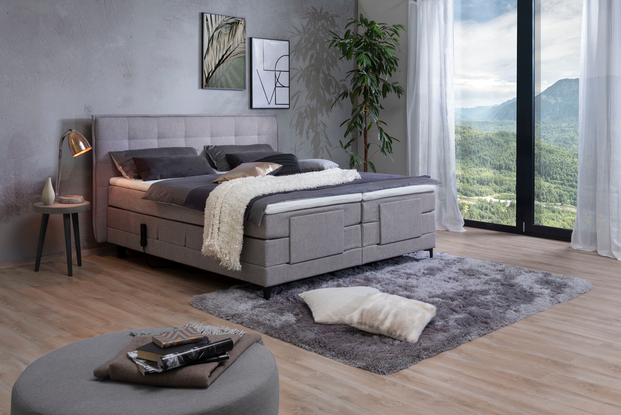 alina Boxspringbett »Edward«, 180x200cm, mit motorischer Verstellung, inklu günstig online kaufen