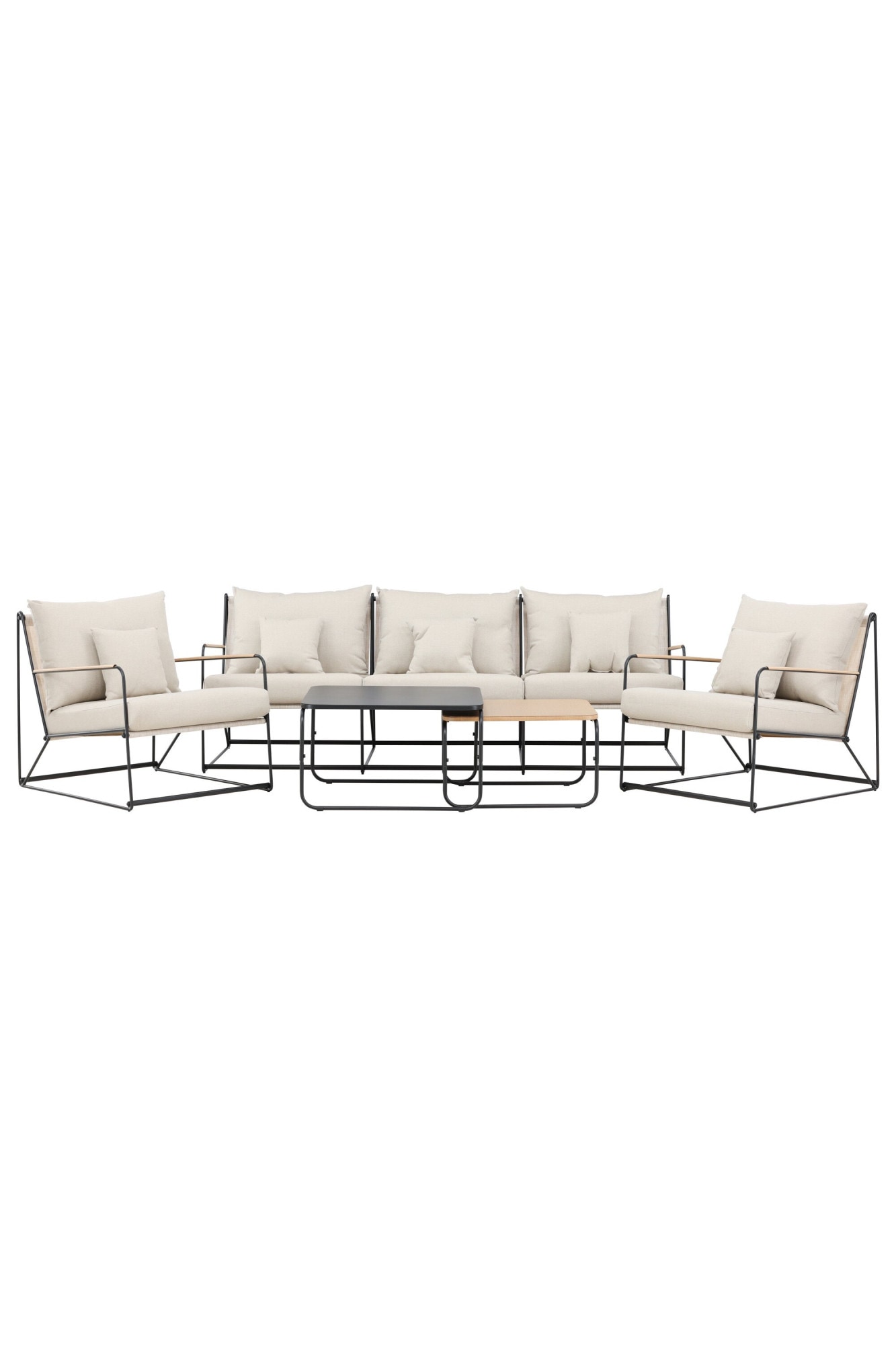 Venture Home Gartenlounge-Set »Palazzo, großzügiges Outdoor-Set für hohen Sitzkomfort« 5 tlg. Loungemöbel mit Stoffbezug, angenehm, weich