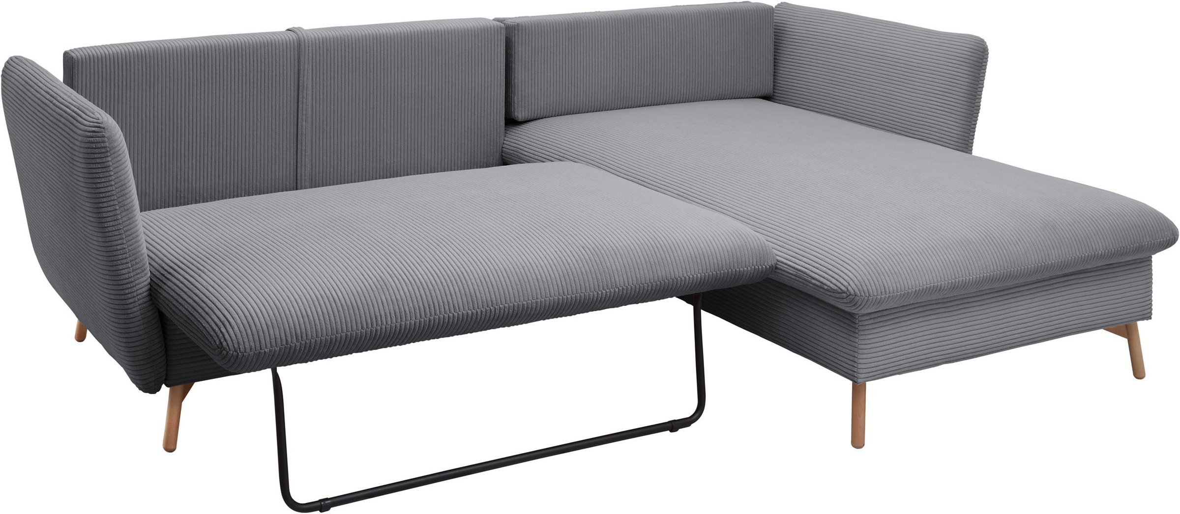 andas Ecksofa »MERLE, 258 cm, L-Form, traumhafter Cord,«, mit Bettfunktion und Bettkasten, Liegefläche 224 x 139
