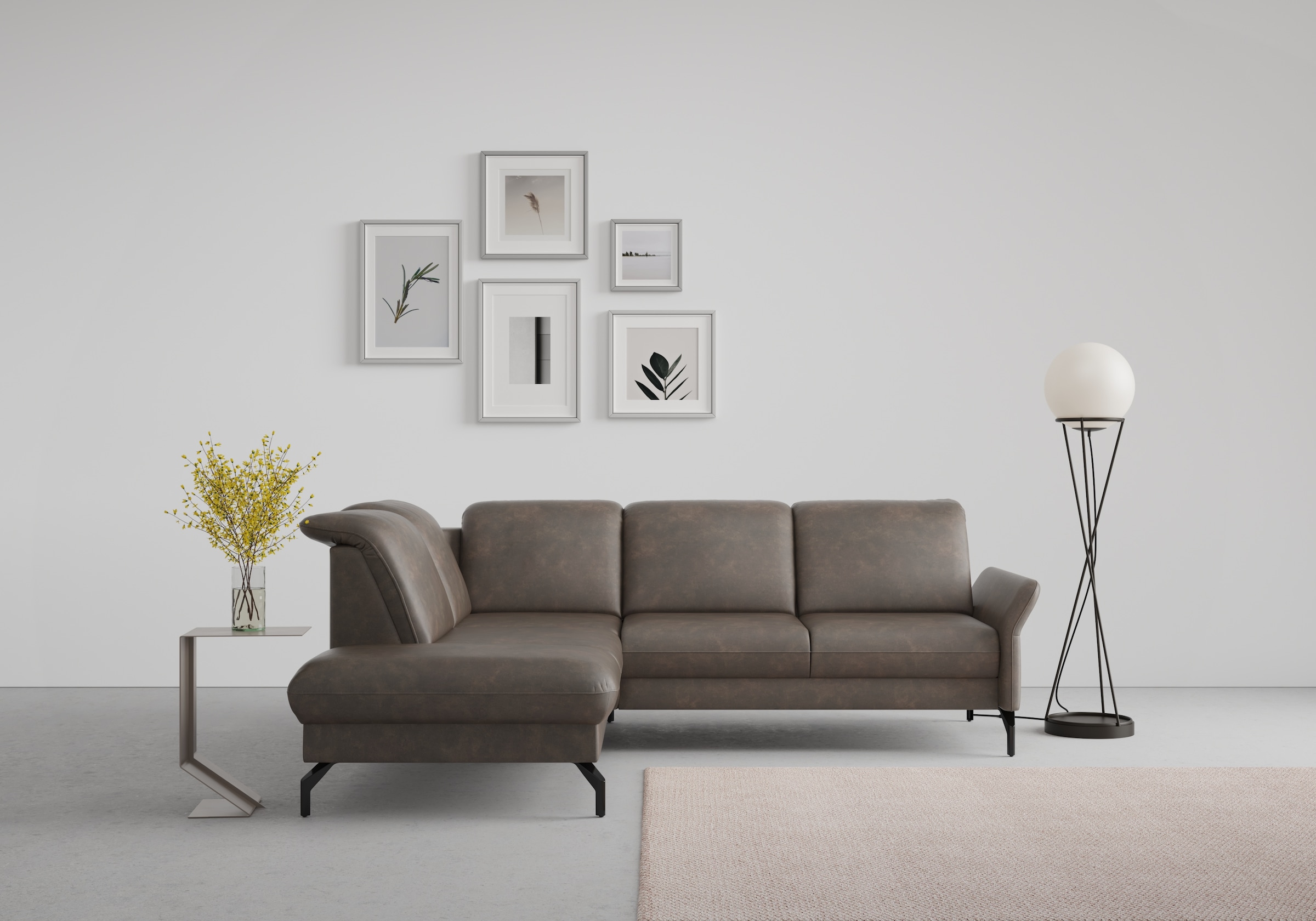 sit&more Ecksofa »Fashion L-Form«, wahlweise mit Kopfteilverstellung und Vorziehsitz, motorisch