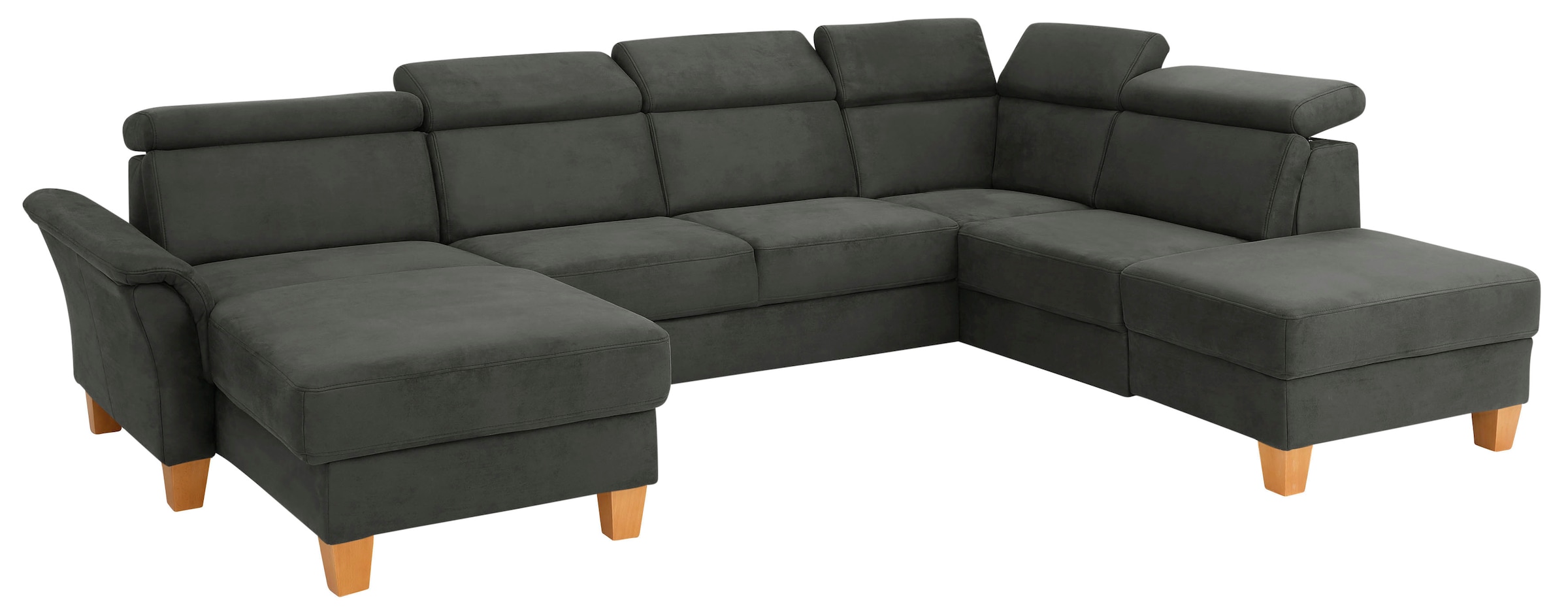 Home affaire Wohnlandschaft »Conville U-Form«, Kopfteilverstellung wahlweise mit Bettfunktion und Bettkasten