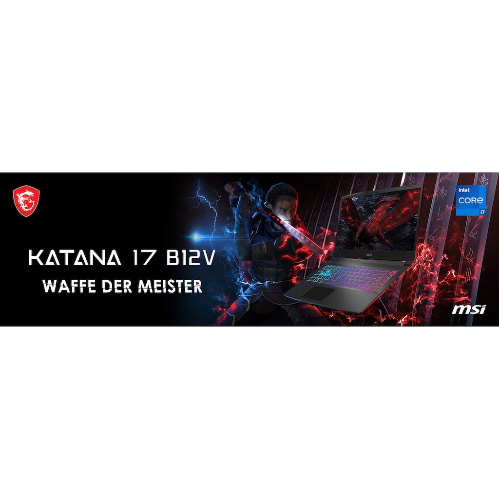 MSI Gaming-Notebook »Katana 17" Laptop, Full HD Display, 16 GB RAM, Windows 11 Home,«, 43,9 cm, / 17,3 Zoll, Intel, Core i5, GeForce RTX 4050, 1000 GB SSD, B12VEK-407