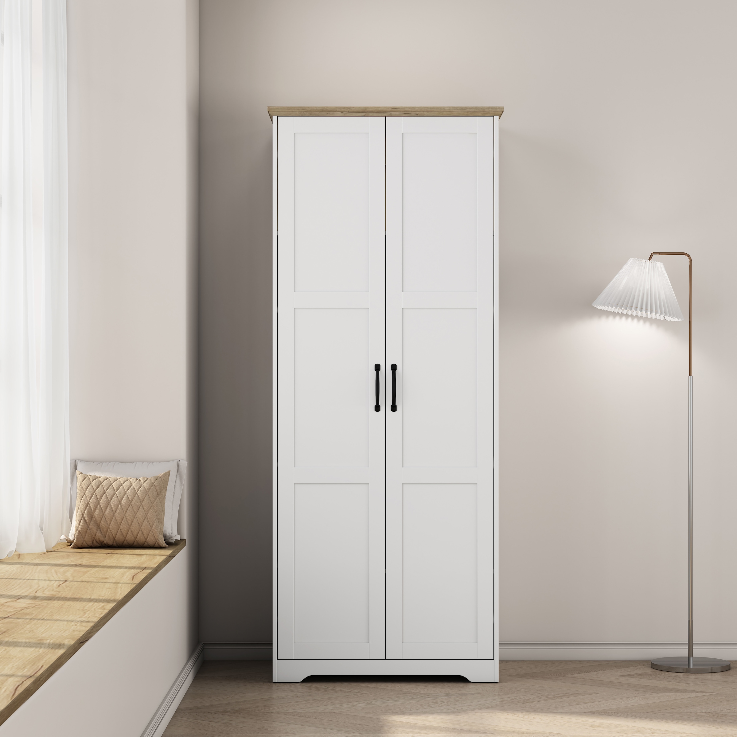 OTTO home Kleiderschrank »Emmilia Schrank Schlafzimmerschrank im Landhaus Design« Landhaus Schrank mit  2 Türen in Breite 82,7cm, Höhe 2m