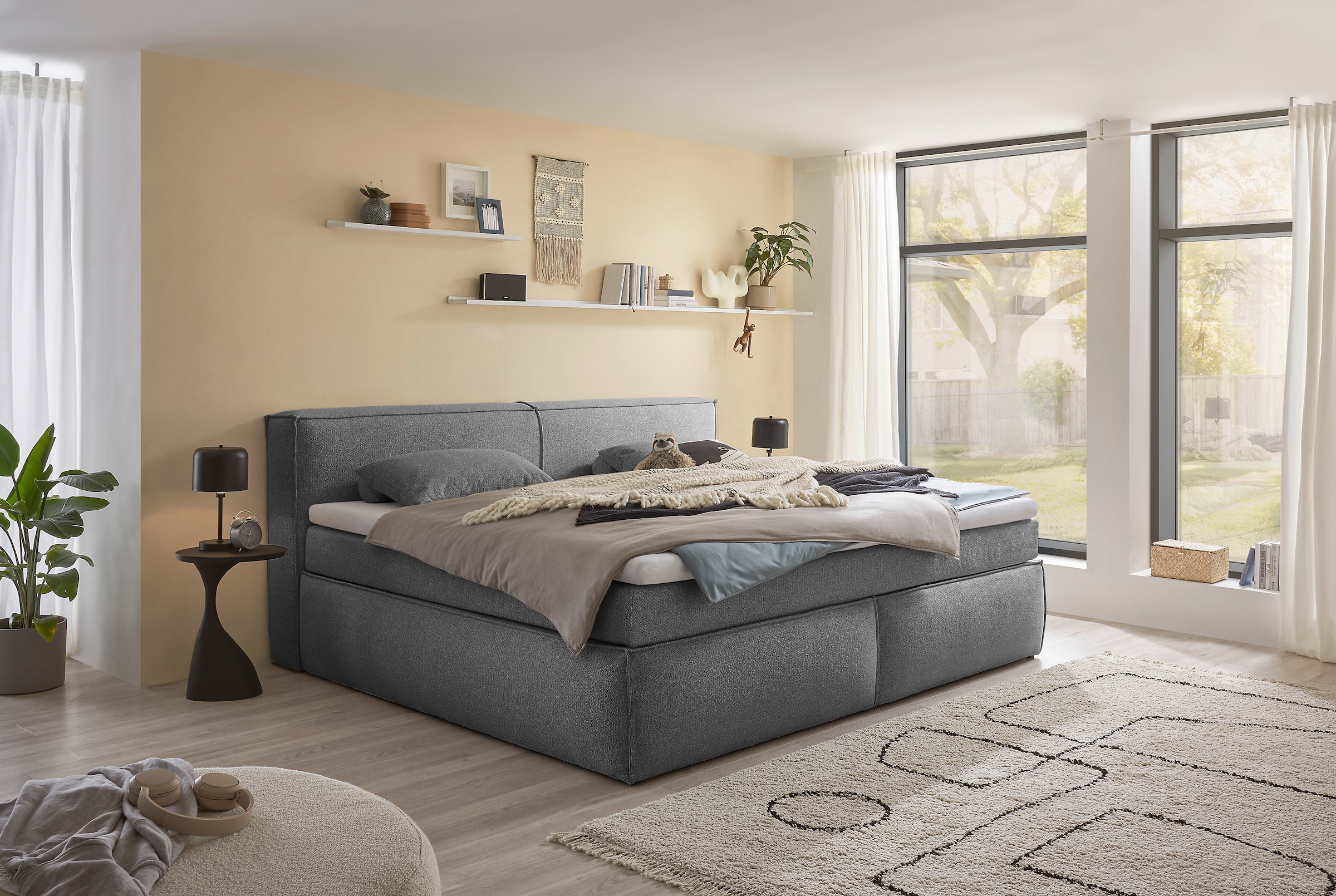 ED EXCITING DESIGN Boxspringbett »Sandon, Familienbett erhältlich in der Größe 240x200cm« in verschiedenen Farben erhältlich