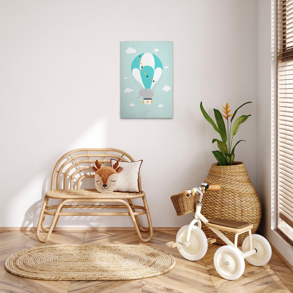 A.S. Création Leinwandbild »Animal Balloon 3 - Wandbild Grün Weiß Keilrahme günstig online kaufen