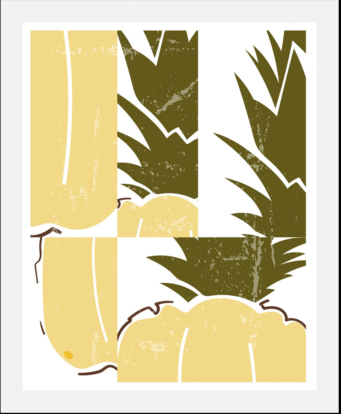 queence Bild »Pineapple«, Obst-Obst Bilder-Ananas-Kunst-Abstrakt-Essen-Lebe günstig online kaufen