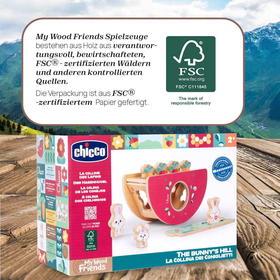 Chicco Steckspielzeug »My Wood Friendy - Der Hasenhügel«