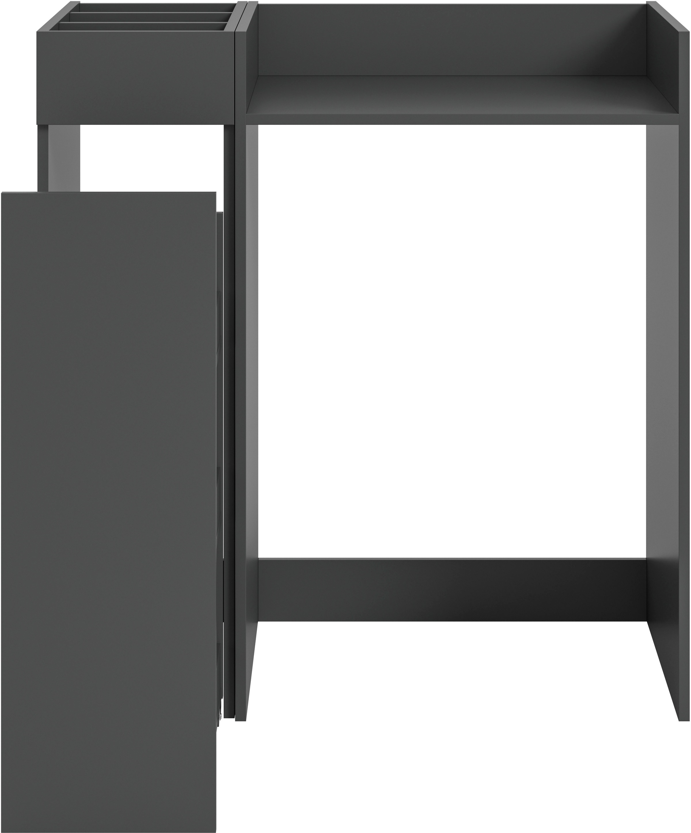 welltime Badmöbel-Set »FALAS, TOPSELLER!, 2-teilig, Hauswirtschaftsraum Set, Breite 95 cm«, (Set, 2 St., bestehend aus: Waschmaschinenumbauschrank und Standregal), Kombination, Waschmaschinenumbau, Waschmaschinenschrank, Wäschekammer
