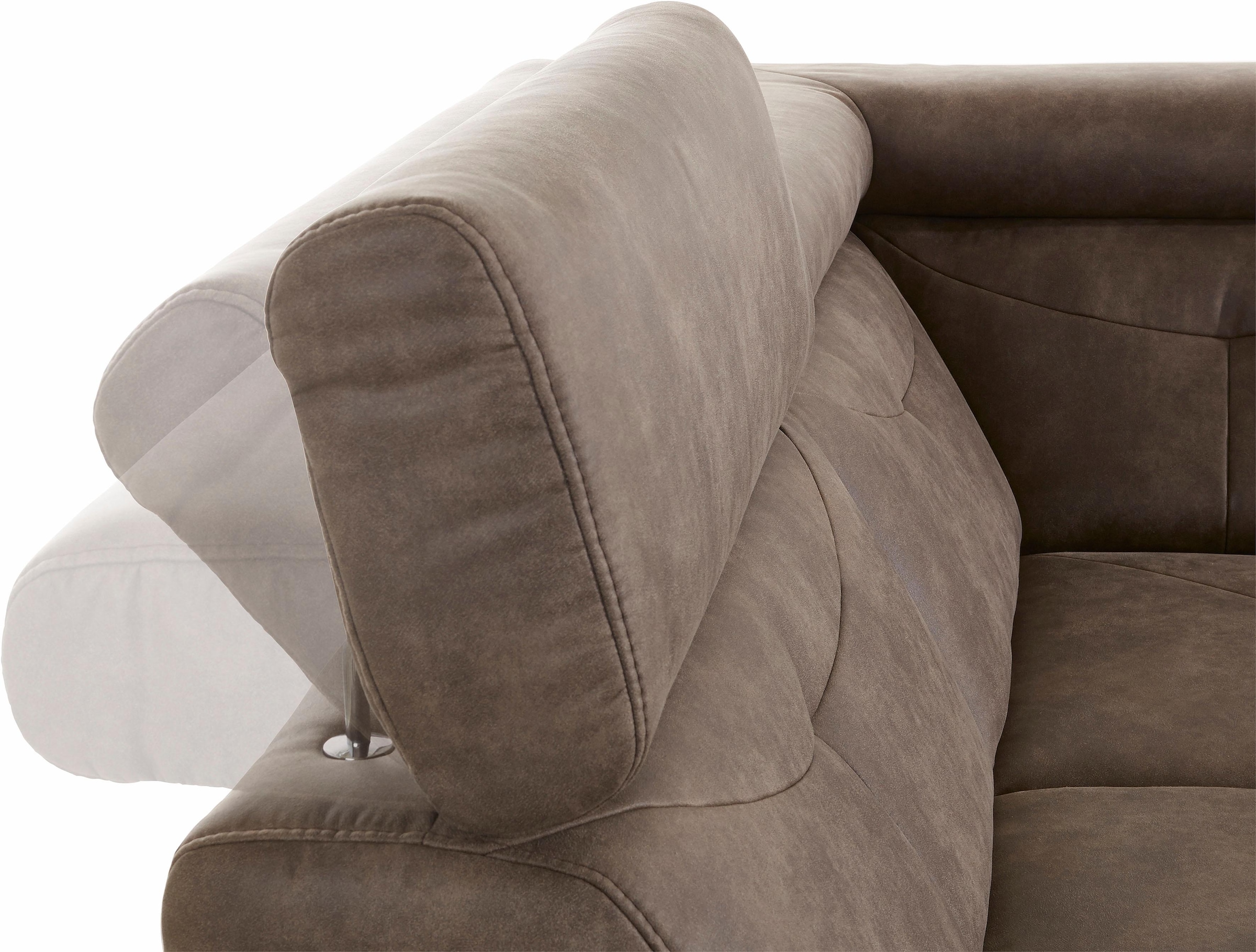 exxpo - sofa fashion Ecksofa »Spring, super bequem und komfortabel mit Armteil- und Kopfteilfunktion«, wahlweise mit Bettfunktion und Bettkasten, L-Form