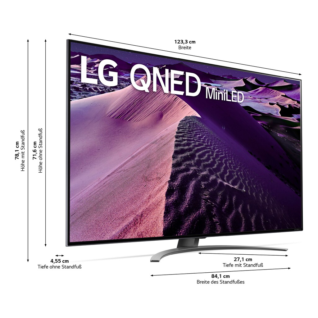 LG QNED-Fernseher »55QNED869QA«, 139 cm/55 Zoll, 4K Ultra HD, Smart-TV, QNED,bis zu 120Hz,α7 Gen5 4K AI-Prozessor,AI Picture Pro,HDMI 2.1
