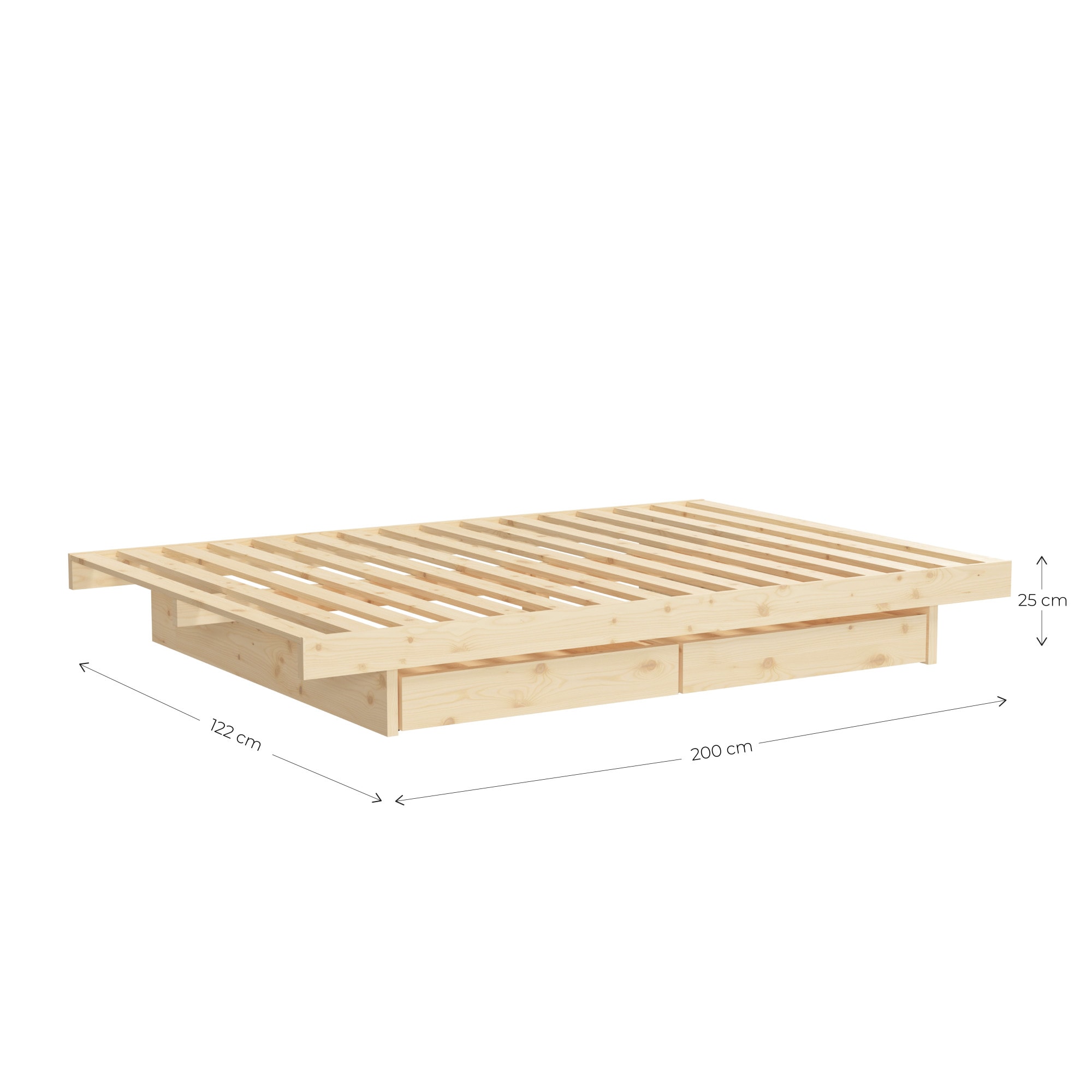Karup Design Bettgestell »Kanso Bed, Stauraumbett, Bett mit oder ohne Schubladen«, Bett mit/ohne Schubladen, inkl Lattenrost, FSC®zertifiert