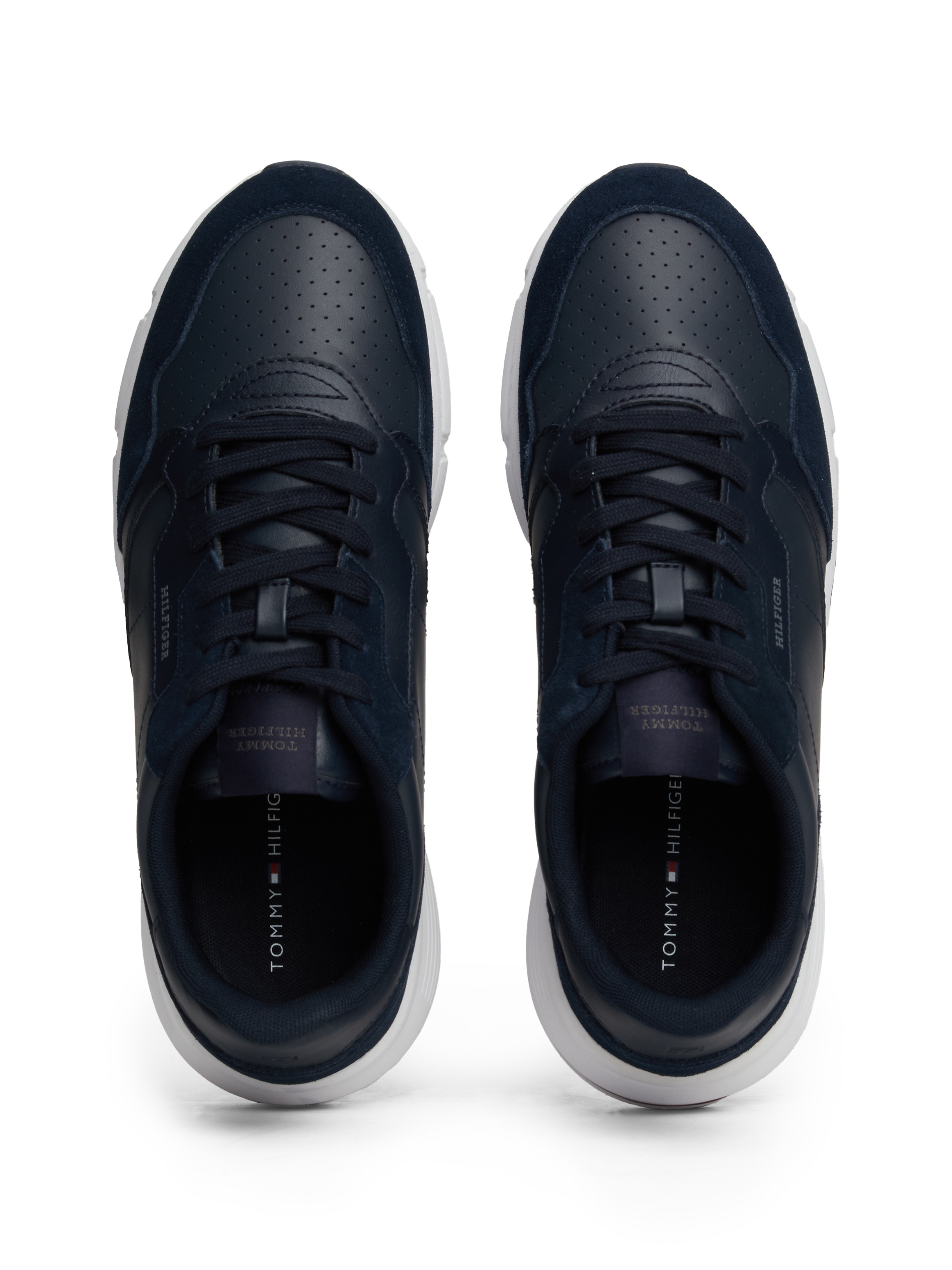Tommy Hilfiger Keilsneaker »FASTON LTH MIX«, Freizeitschuh, Schnürschuh, Halbschuh mit gepolstertem Schaftrand