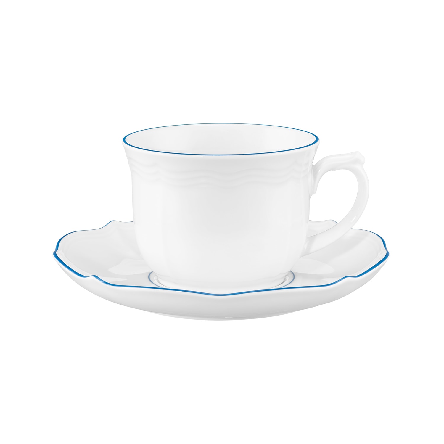Seltmann Weiden Kaffeeservice »Kaffeeservice 18-teilig Sonate Blue Lines« Kaffeetasse, Untertasse, Teller