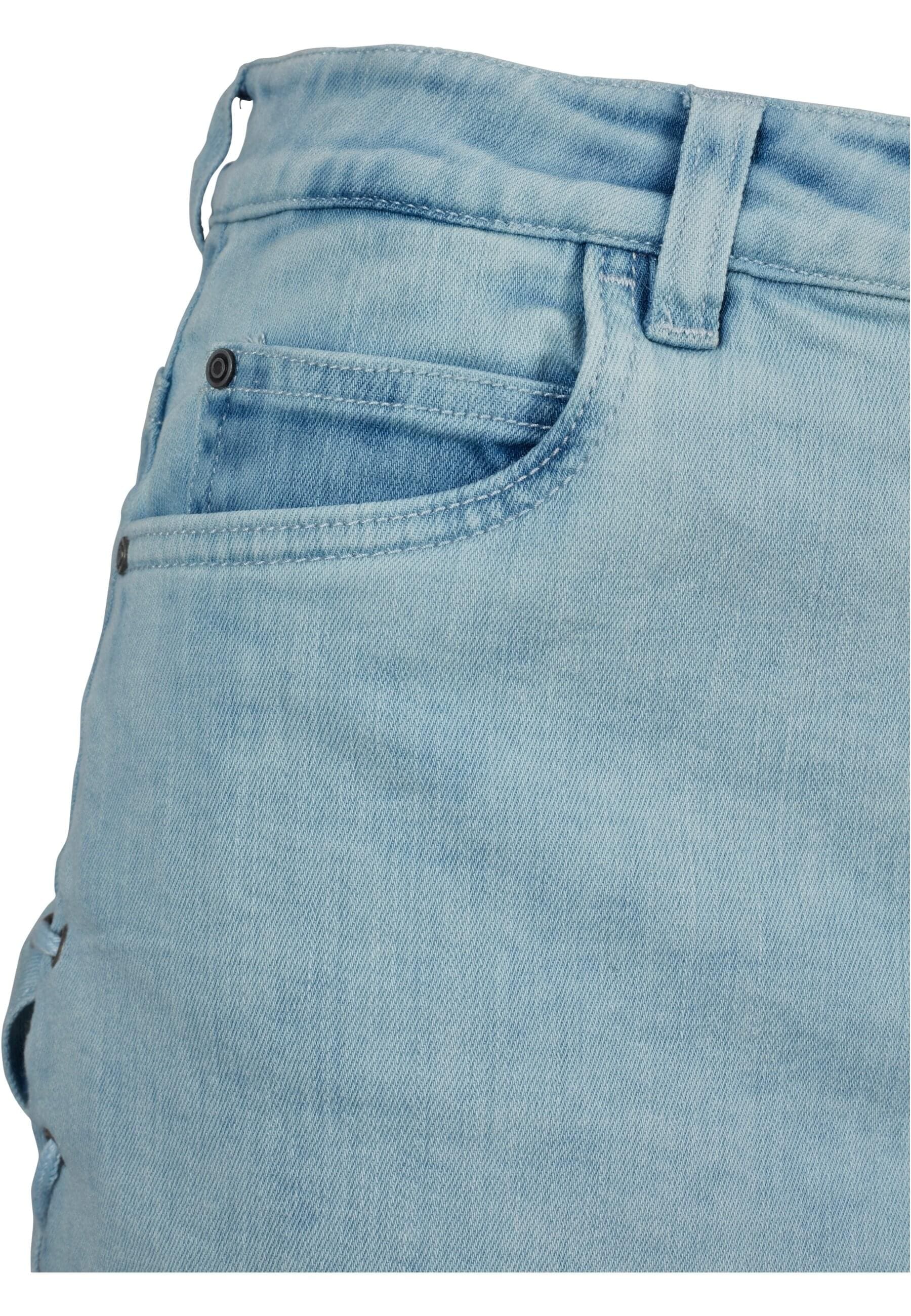 URBAN CLASSICS Jerseyrock »Urban Classics Damen Ladies Denim Lace Up Skirt« 1 Stk.