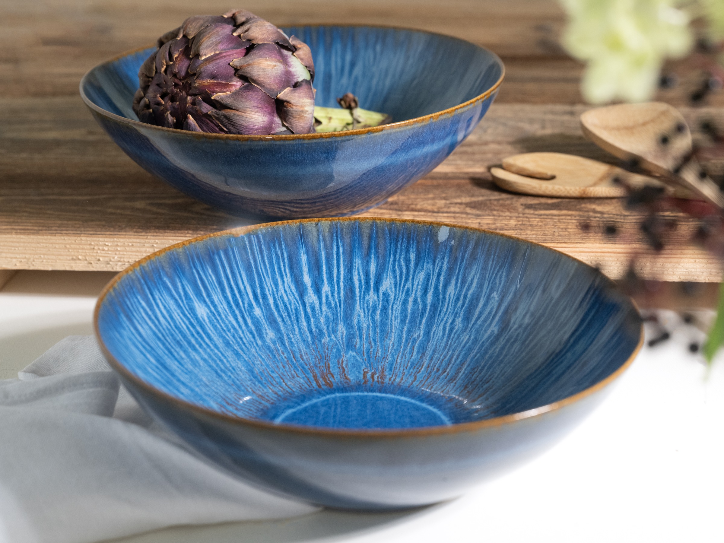 CreaTable Salatschüssel »Sea Breeze blau, Salatschüssel 24 cm 2er Set« 2 St günstig online kaufen