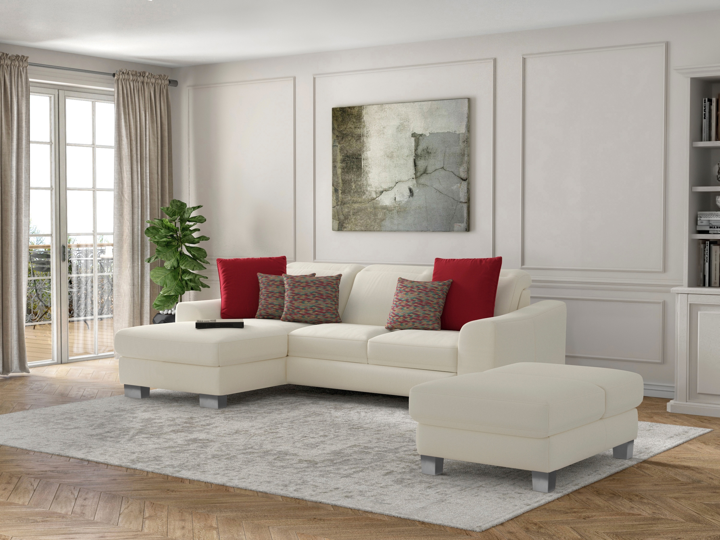 sit&more Ecksofa »Dundee L-Form«, mit Federkern und Edelstahlfüßen, wahlwei günstig online kaufen