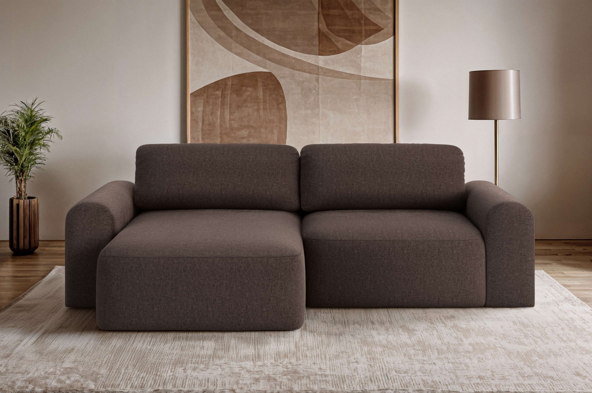 OTTO home Ecksofa »LEOO universell Schlafsofa mit Bettkasten, Maße B/T/H: 2 günstig online kaufen