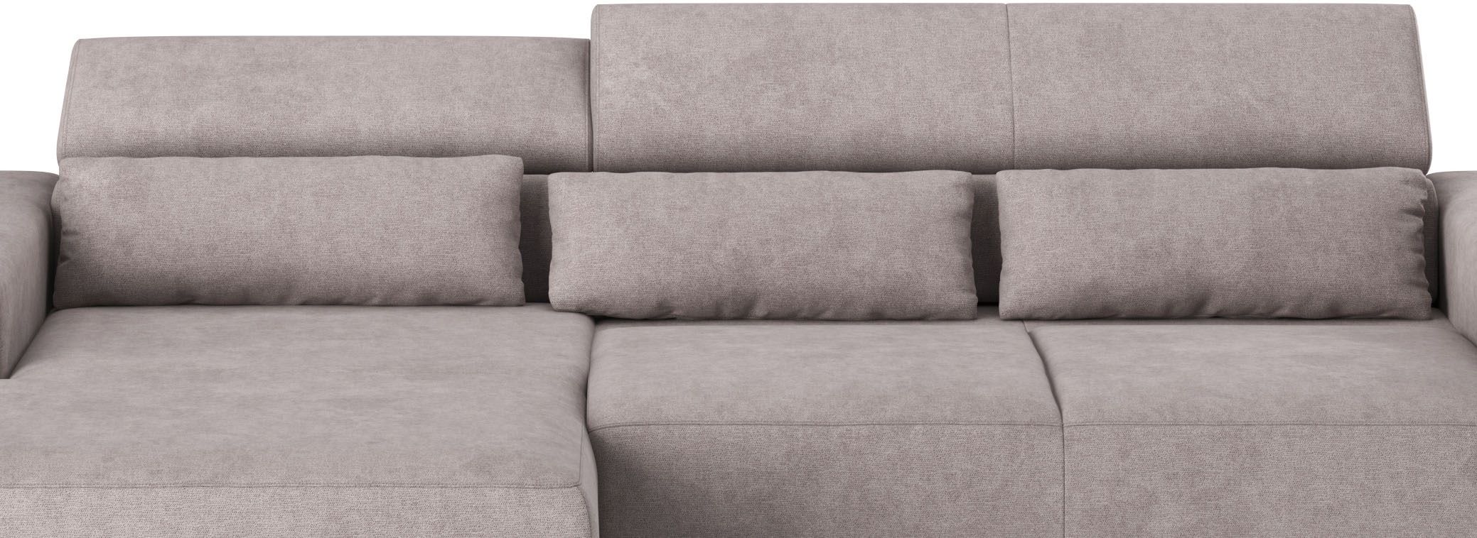 COTTA Ecksofa »Side L-Form, mit Kopfteilverstellung und Zierkissen«, optional motorische Sitztiefenverstellung