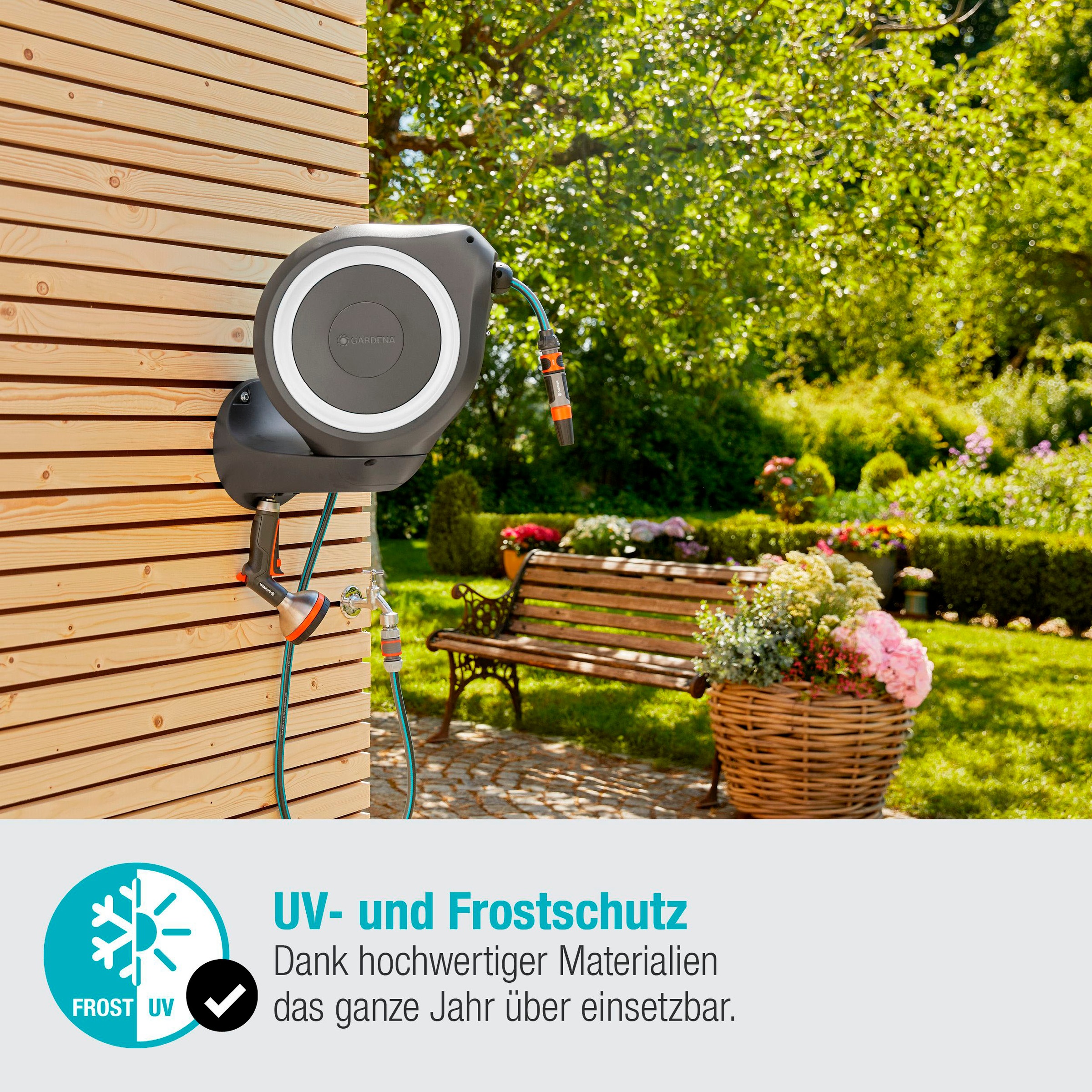 GARDENA Wandschlauchbox »RollUp M, 18612-20«, mit 20 Meter Schlauch