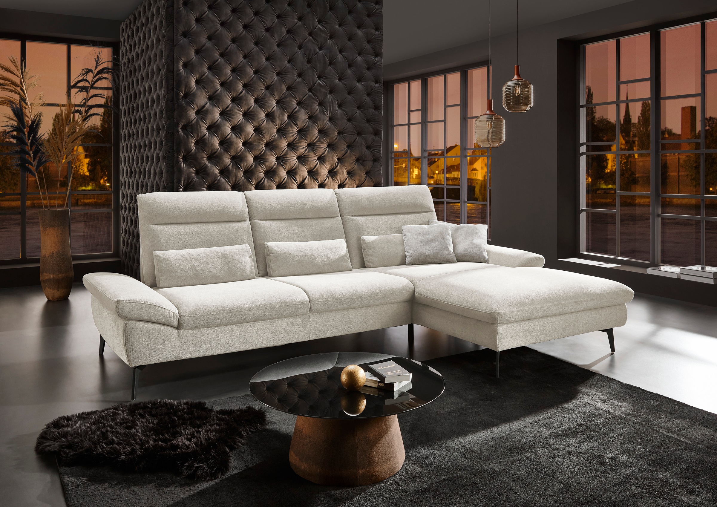 HUKLA Ecksofa »HU-HP22156 L-Form« inkl. Kopfpolsterverstellung, optional mi günstig online kaufen