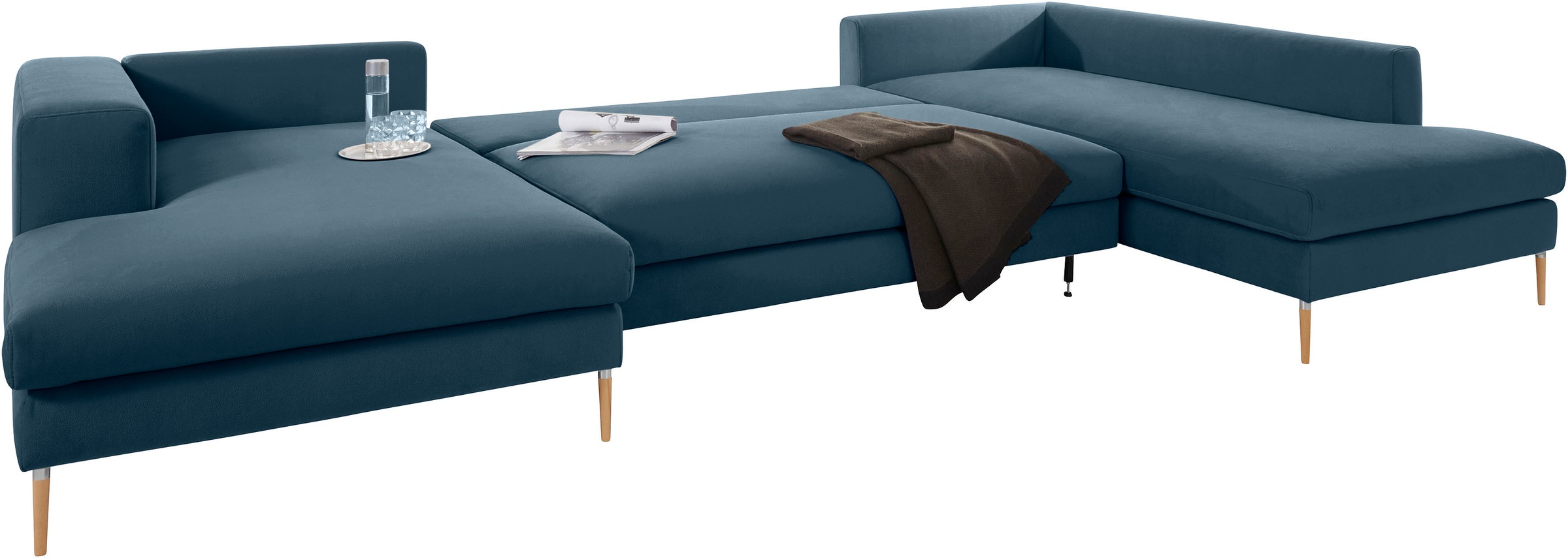 OTTO products Wohnlandschaft »Finnja, viel Platz, wahlweise Bettfunktion und Bettkasten, U-Form«