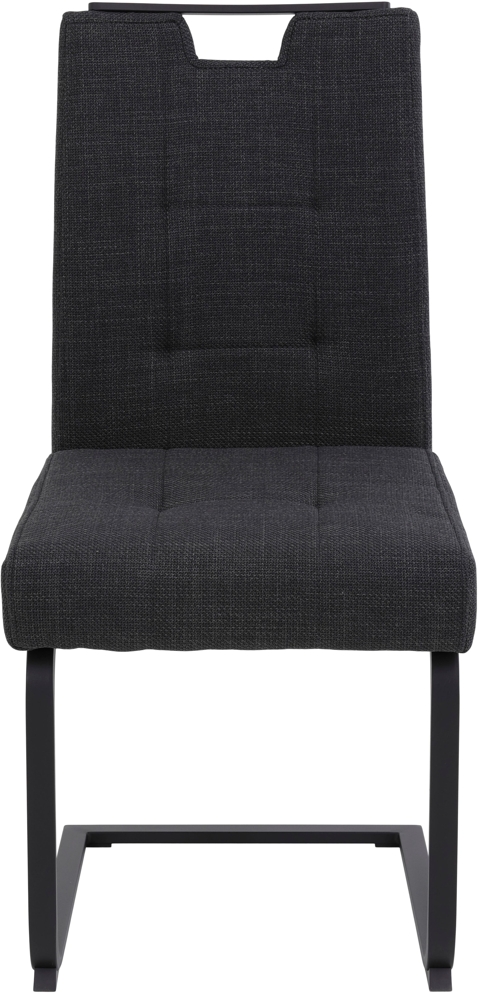 HELA Freischwinger »WIEN, Esszimmerstuhl, Komfortstuhl«, (Set), 2 St., Microfaser-Webstoff, Flachrohrschwinger,XL Sitzbreite,Griff,Federkorb,140kg belastbar