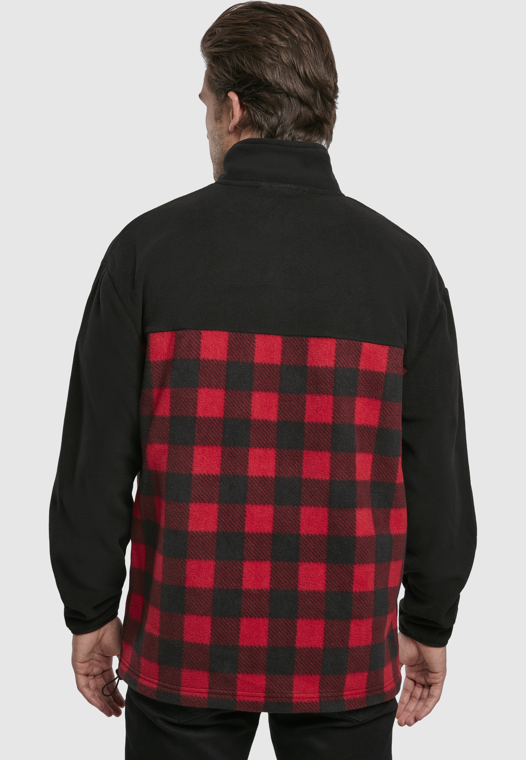 URBAN CLASSICS Winterjacke »Urban Classics Herren Patterned Polar Fleece Track Jacket« 1 Stk. tlg. mit Kapuze