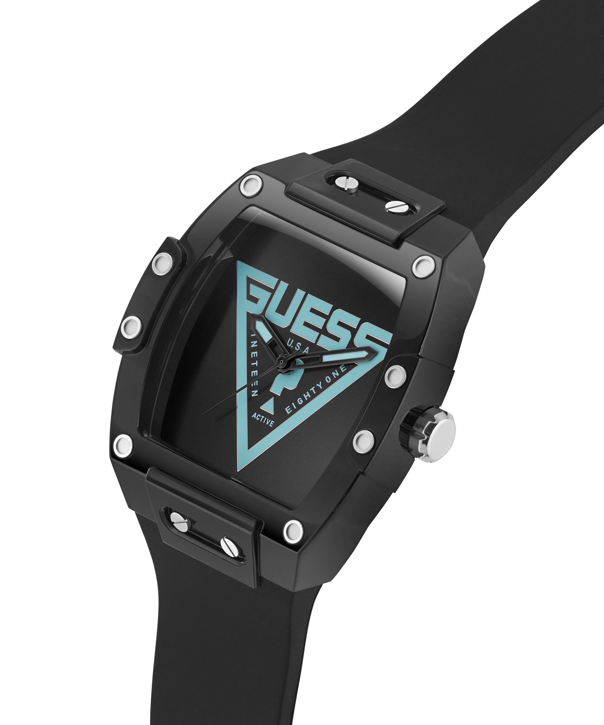 Guess Quarzuhr »PHOENIX« Armbanduhr, Herrenuhr, Silikonarmband, analog