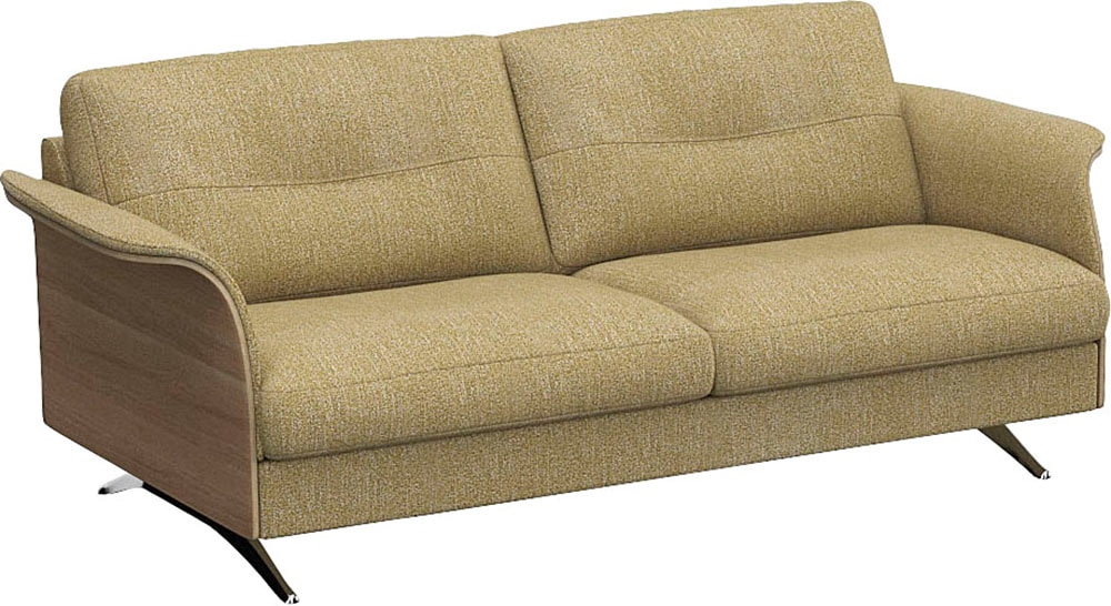 FLEXLUX 2,5-Sitzer »Glow Sofa, Couch,«, Premium-Sitz: Kaltschaum & Federkern, Arml. geölte Eiche, Fuß Alu