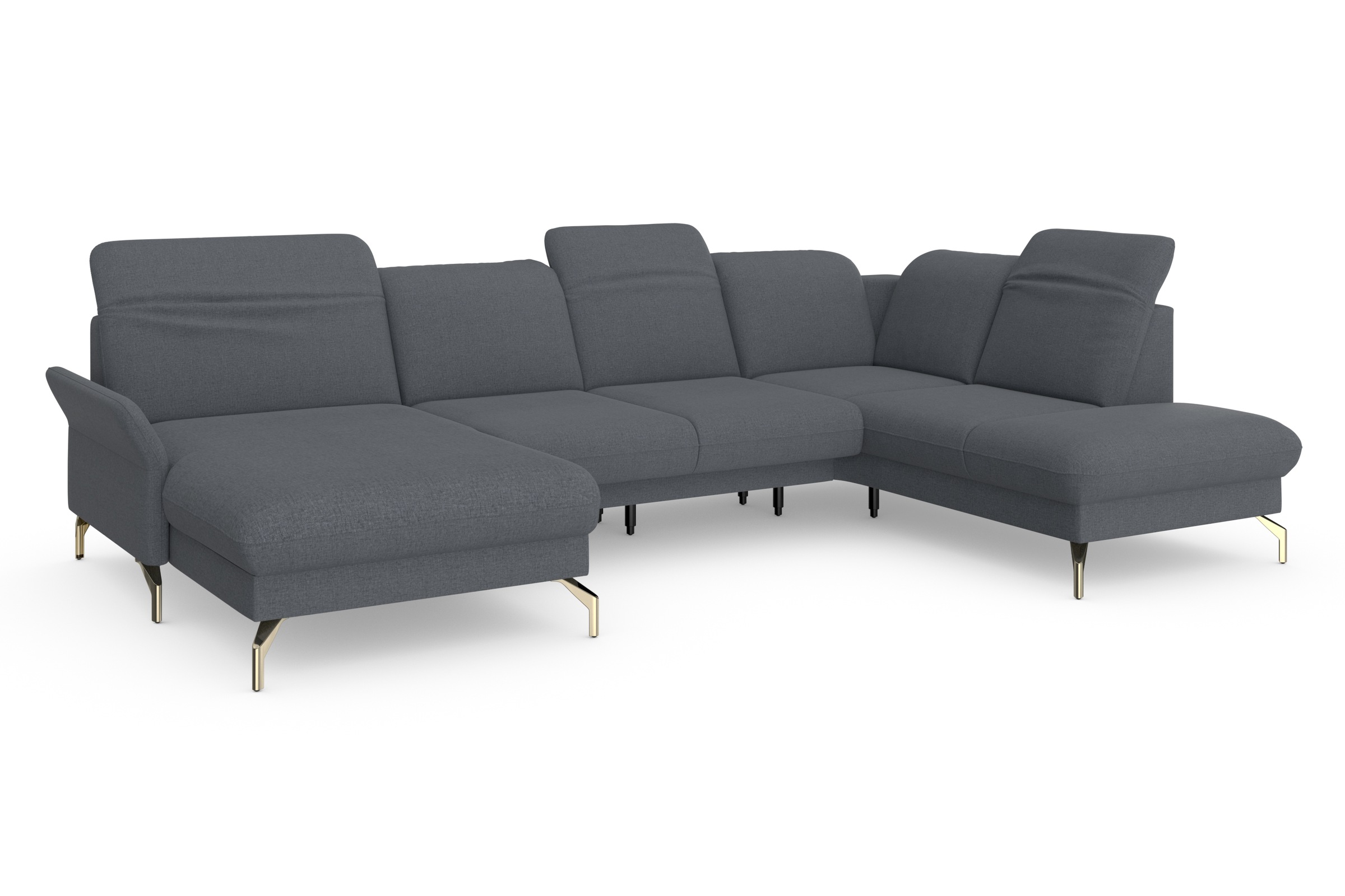 sit&more Wohnlandschaft »Fashion U-Form«, wahlweise mit Kopfteilverstellung, Vorziehsitz, motorisch, Nickelfüße