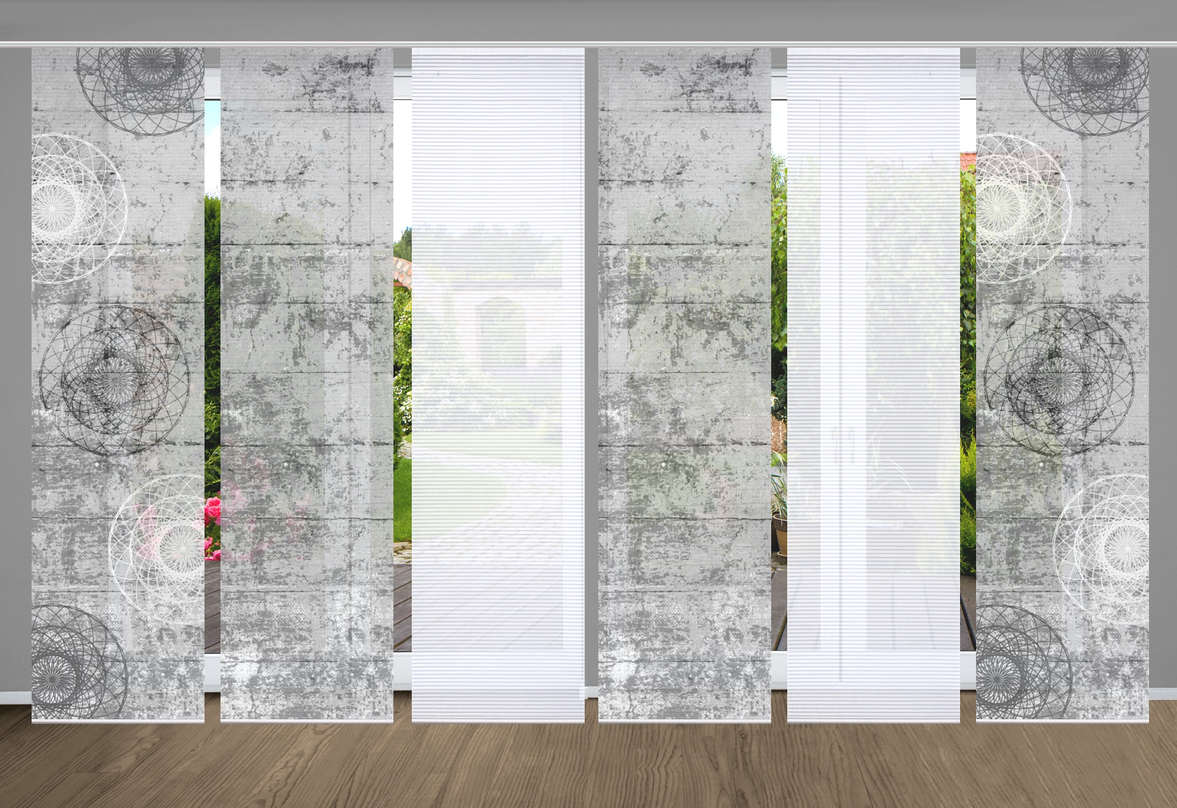 HOME in green Schiebegardine »MANDRIGA« Paneelwagen 6 Stk. tlg. SET DIGITAL günstig online kaufen