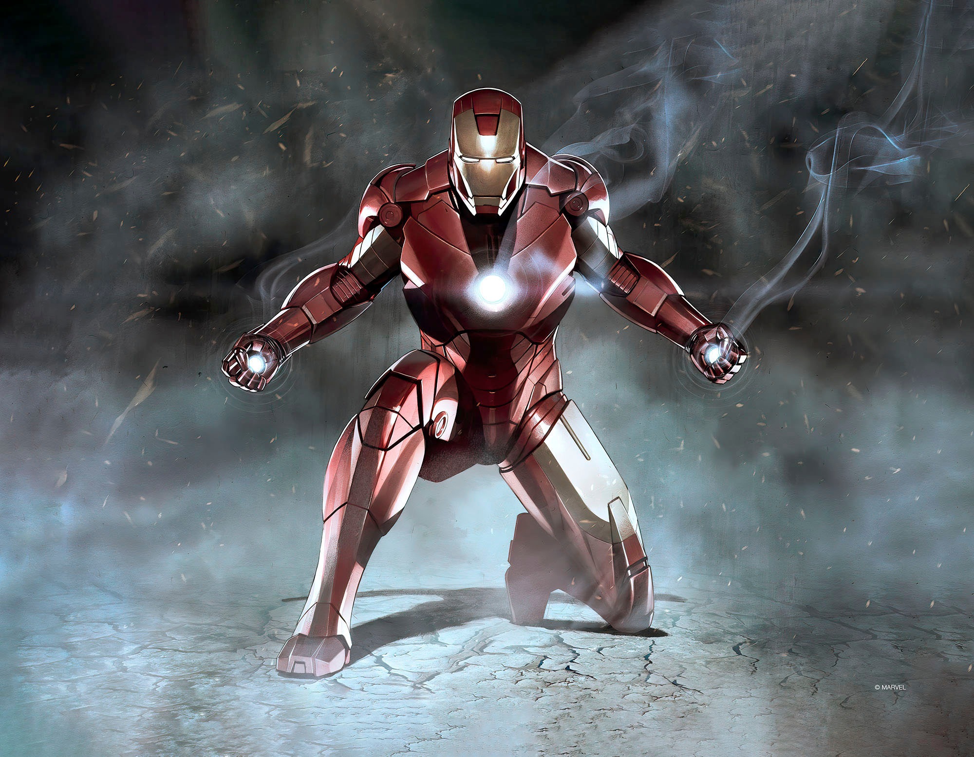 Komar Leinwandbild »Iron Man Charging - Größe 40 x 30 cm«, Disney, (1 St., 40 x 30 cm (Breite x Höhe), Keilrahmenbild mit Echtholzrahmen, Kinderzimmer