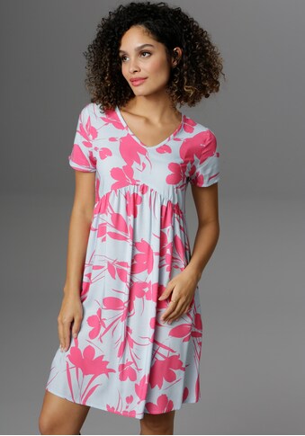 Aniston CASUAL Sommerkleid, mit graphischen Blumendruck - NEUE KOLLEKTION kaufen