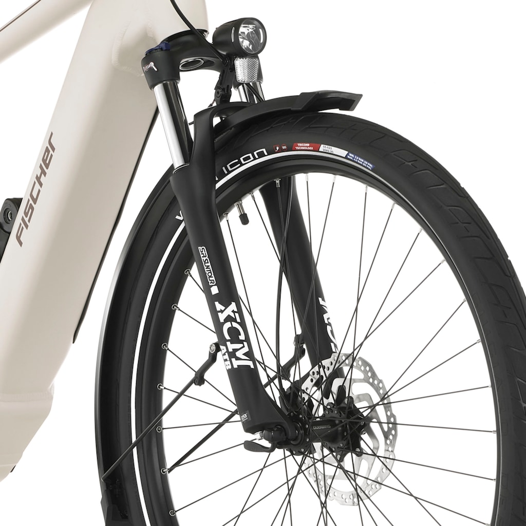 FISCHER Fahrrad E-Bike »VIATOR 7.0i Herren 55«, 10 Gang, Shimano, Deore, Mittelmotor 250 W, (mit Akku-Ladegerät-mit Werkzeug-mit Faltschloss)