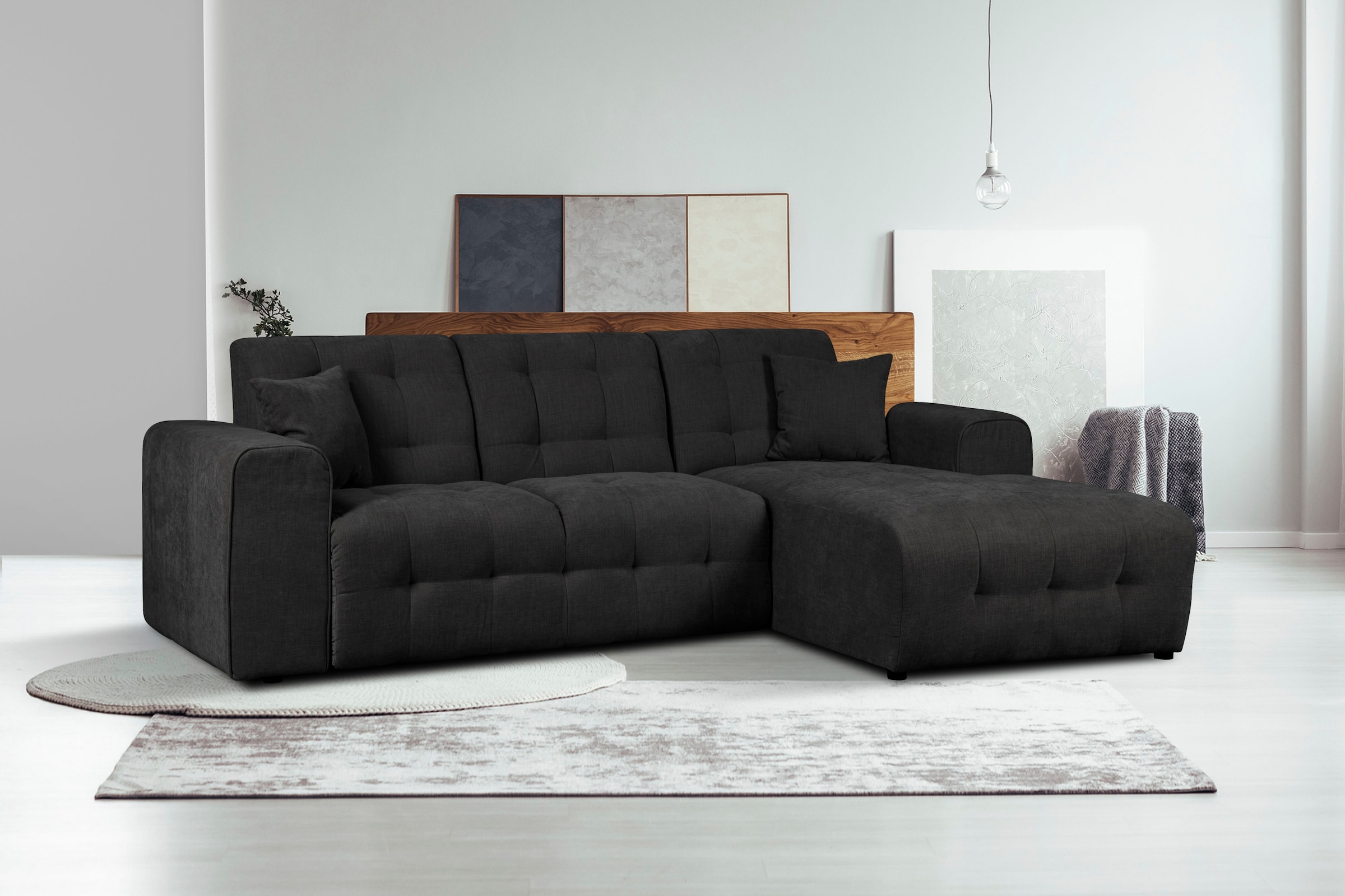 Home affaire Ecksofa "Nosia L-Form" incl. 2 Zierkissen, mit feiner Steppung günstig online kaufen