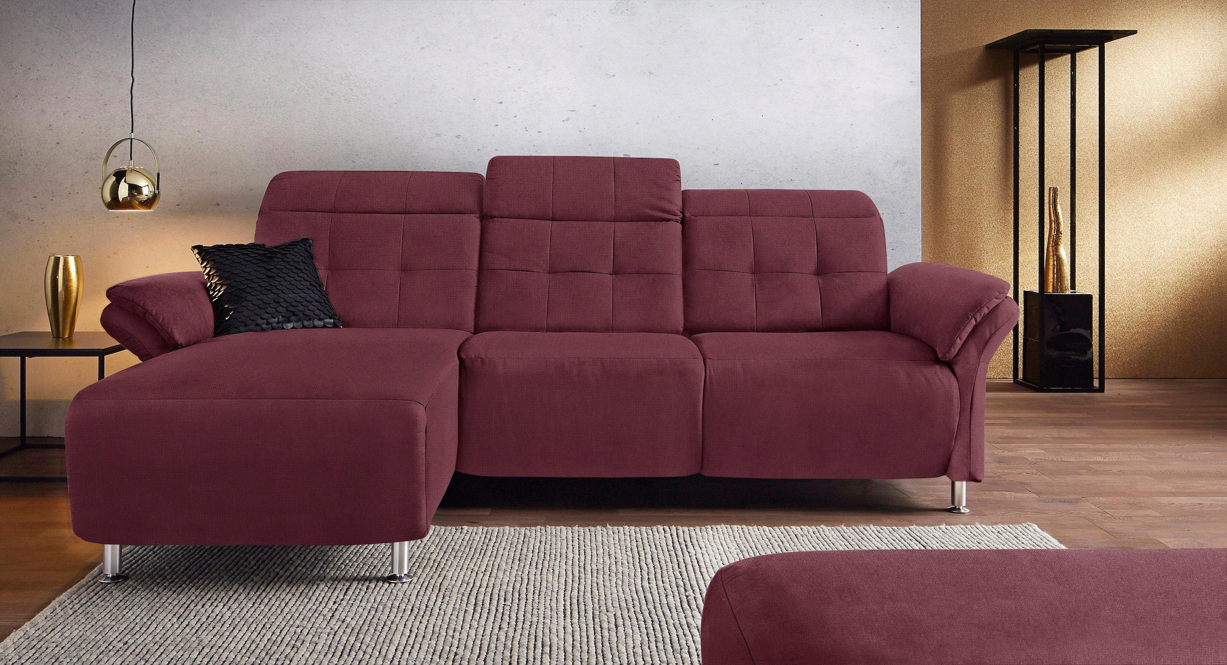 Home affaire Ecksofa »Manhattan L-Form« 2 Sitze mit elektrischer Relaxfunkt günstig online kaufen