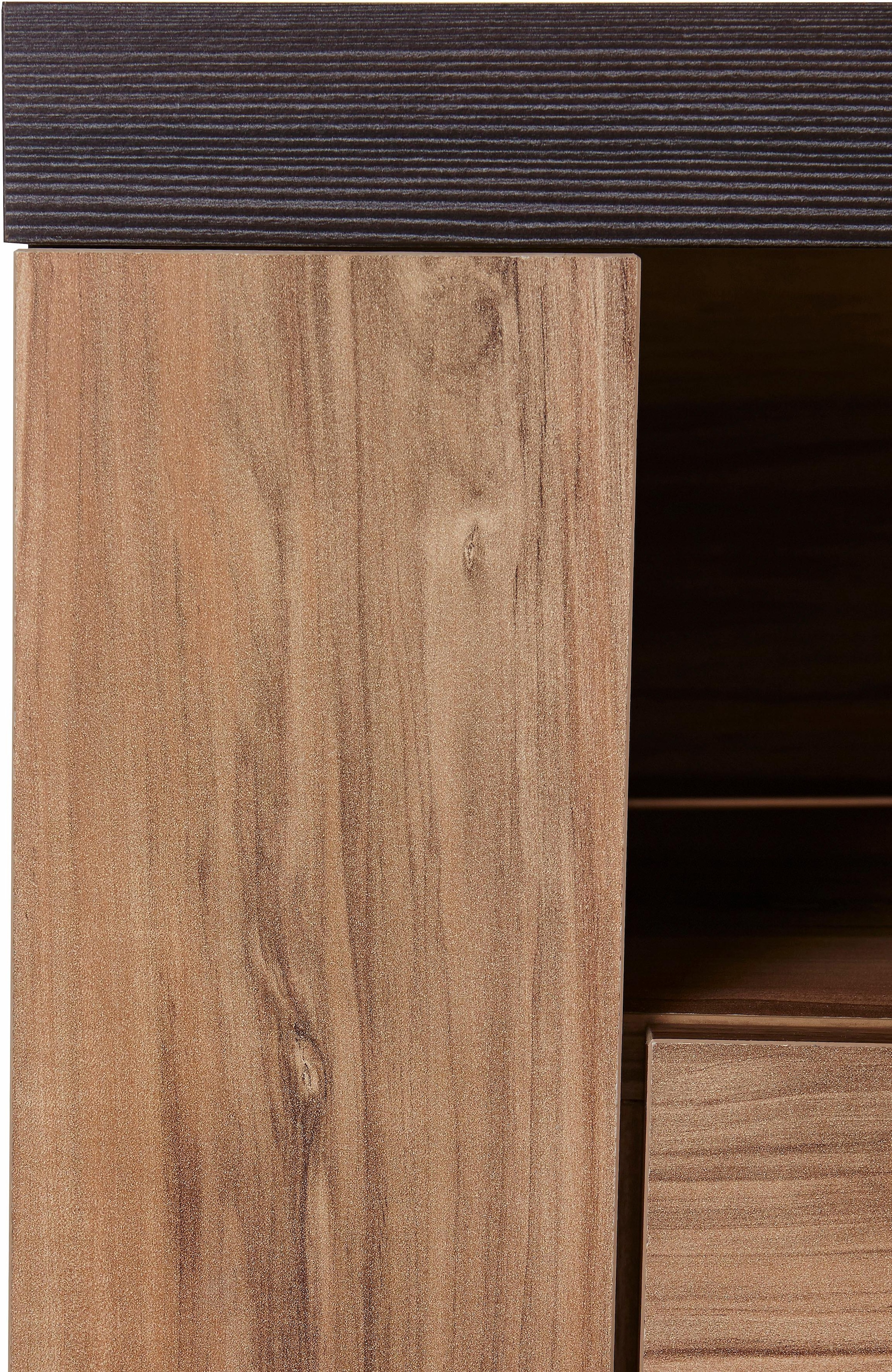 Home affaire Lowboard »Larona, zeitloses TV Board mit 1 Klappe und 2 offenen Fächern«, Breite 140 cm, Fernsehbank, viel Stauraum, dekorative Rahmenoptik