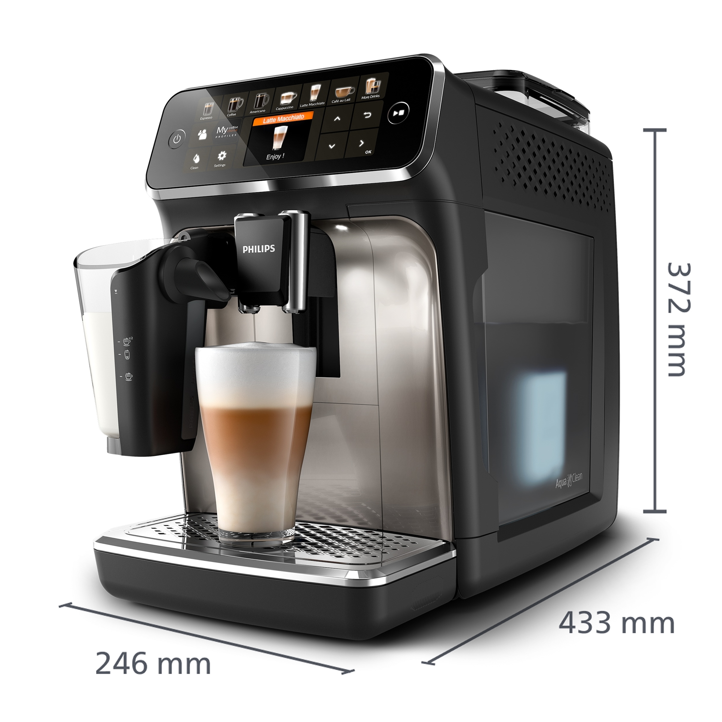 Philips Kaffeevollautomat »EP5447/90 5400 Series, 12 Kaffeespezialitäten« LatteGo Milchsystem und 4 Benutzerprofilen