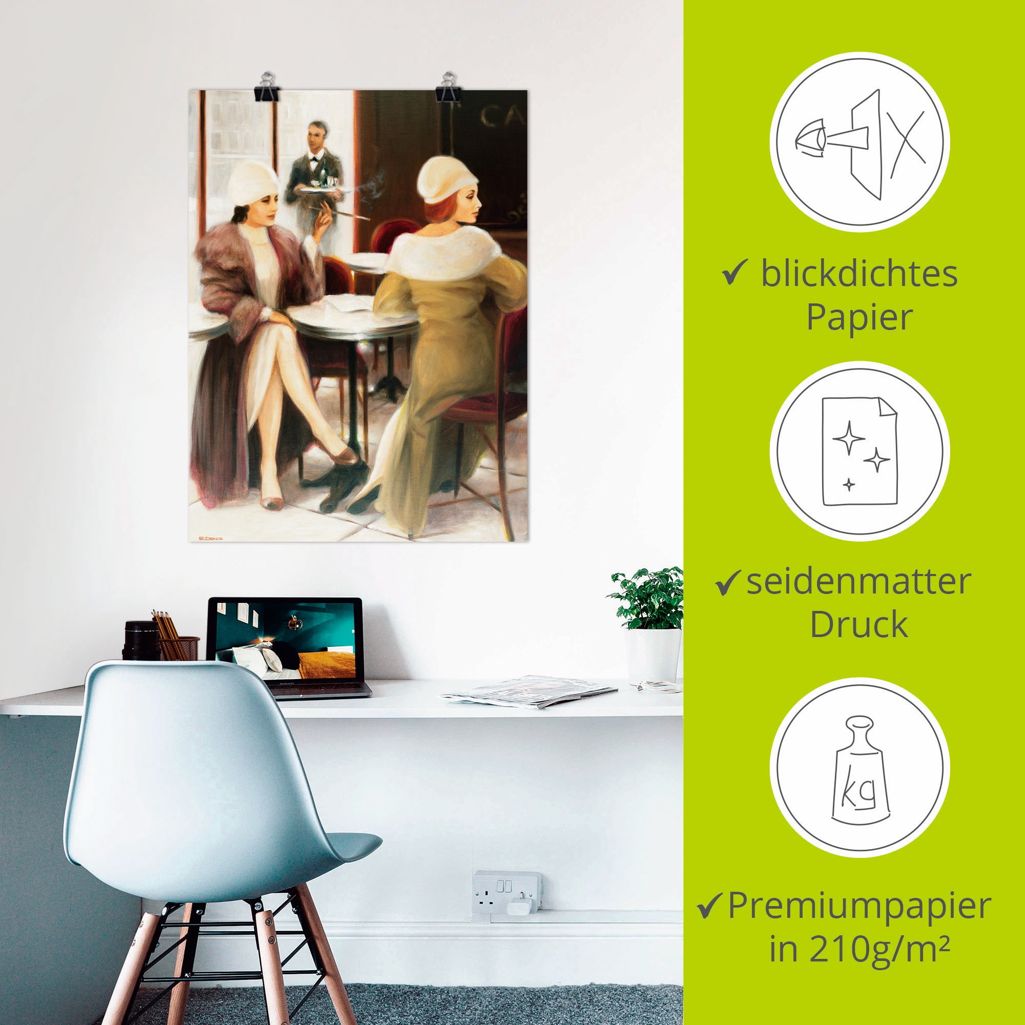 Artland Wandbild »Cafe I«, Frau, (1 St.), als Leinwandbild, Poster in verschied. Größen