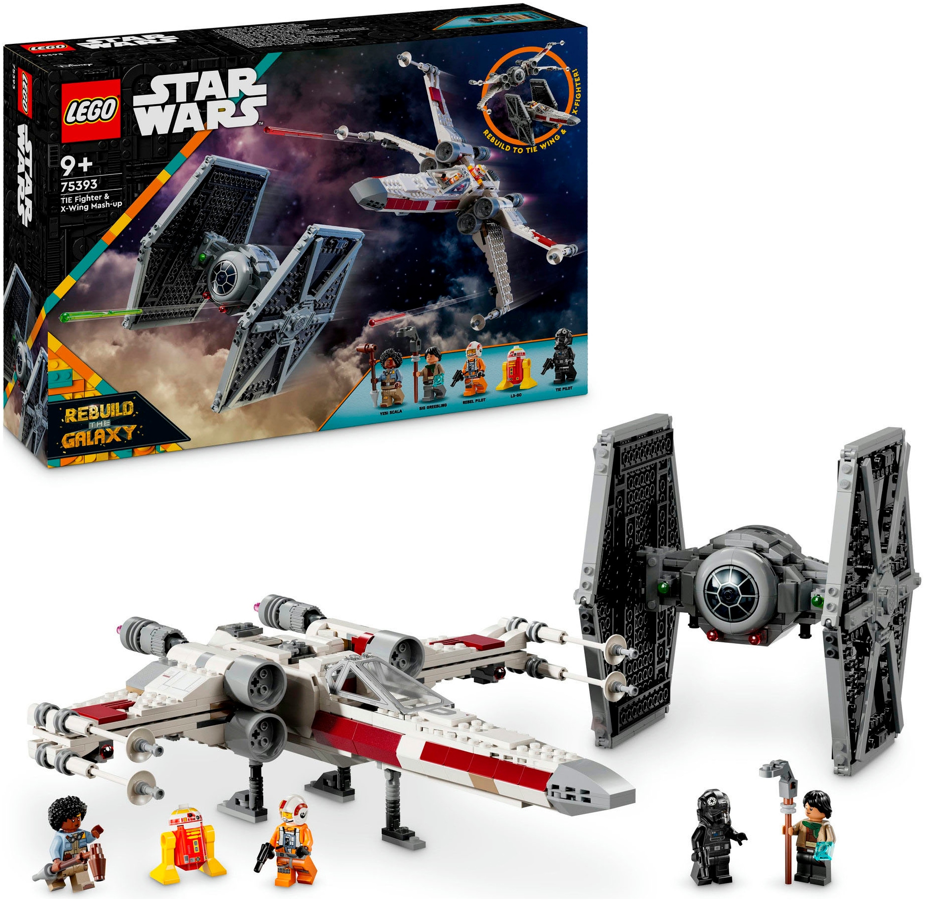 LEGO® Konstruktionsspielsteine »Mashup aus TIE Fighter & X-Wing (75393), LEGO Star Wars TM«, (1063 St.), Made in Europe