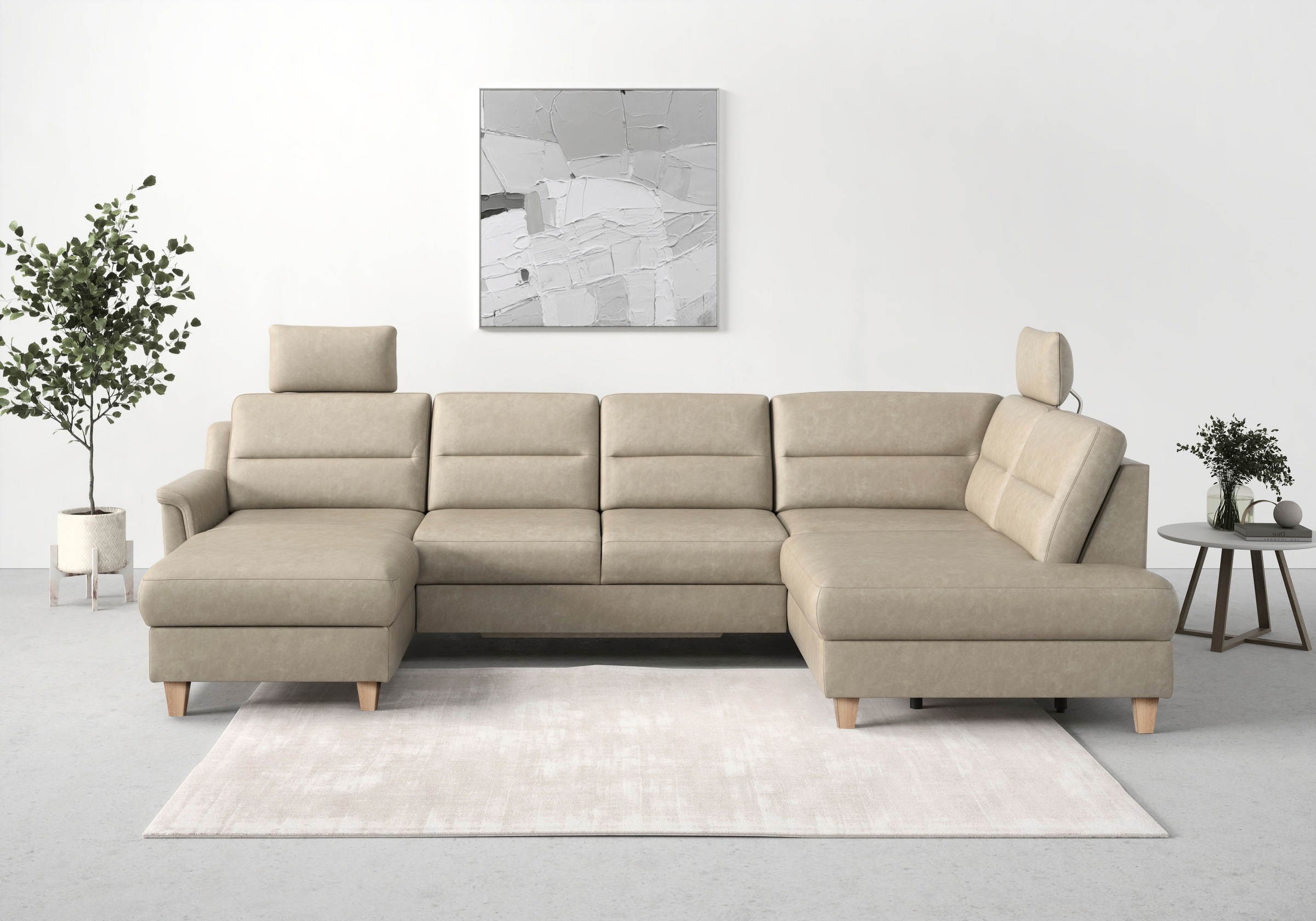sit&more Wohnlandschaft »Farö U-Form«, inklusive Federkern, wahlweise mit Bettfunktion und Bettkasten