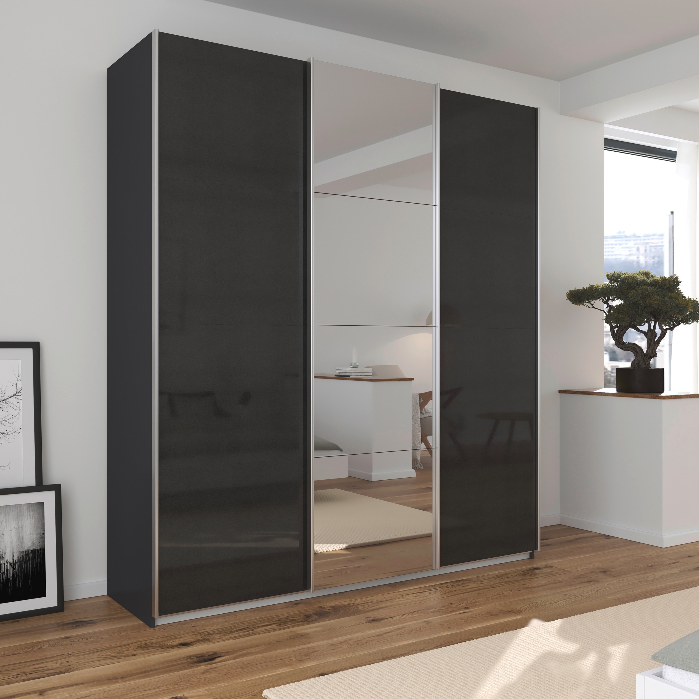 rauch Schwebetürenschrank »Kleiderschrank Schrank Garderobe AGORDO«, Top Innenausstattung, in 4 Breiten und 2 Höhen MADE IN GERMANY