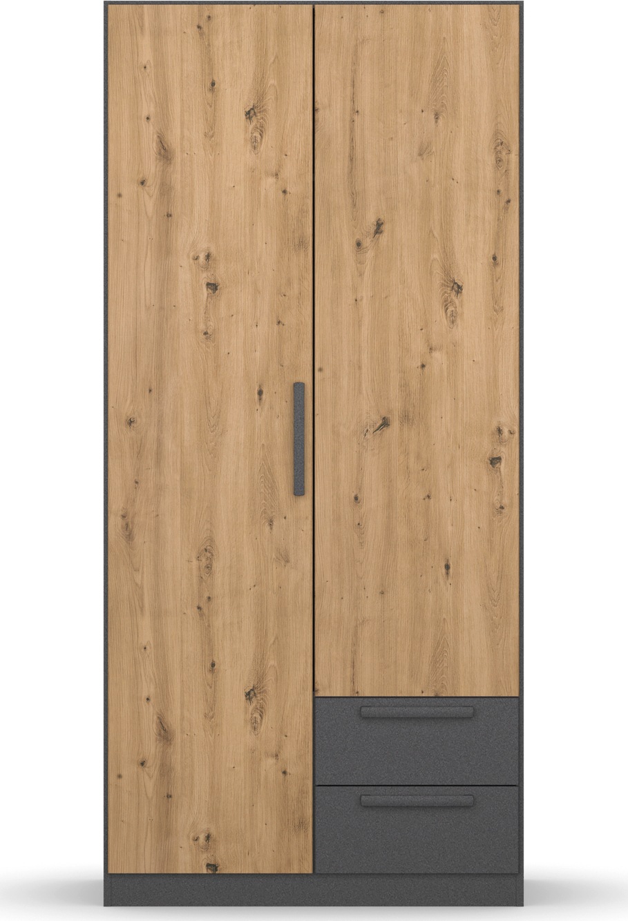 rauch Drehtürenschrank »StyleUp«, Typ Dark & Wood mit trendigen farblich abgesetzten Griffen