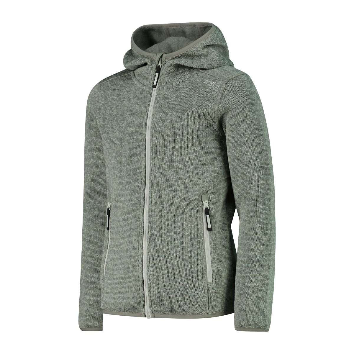 CMP Strickfleecejacke mit Kapuze Übergangsjacke für Kinder, mit Kapuze, mit Reißverschlusstaschen