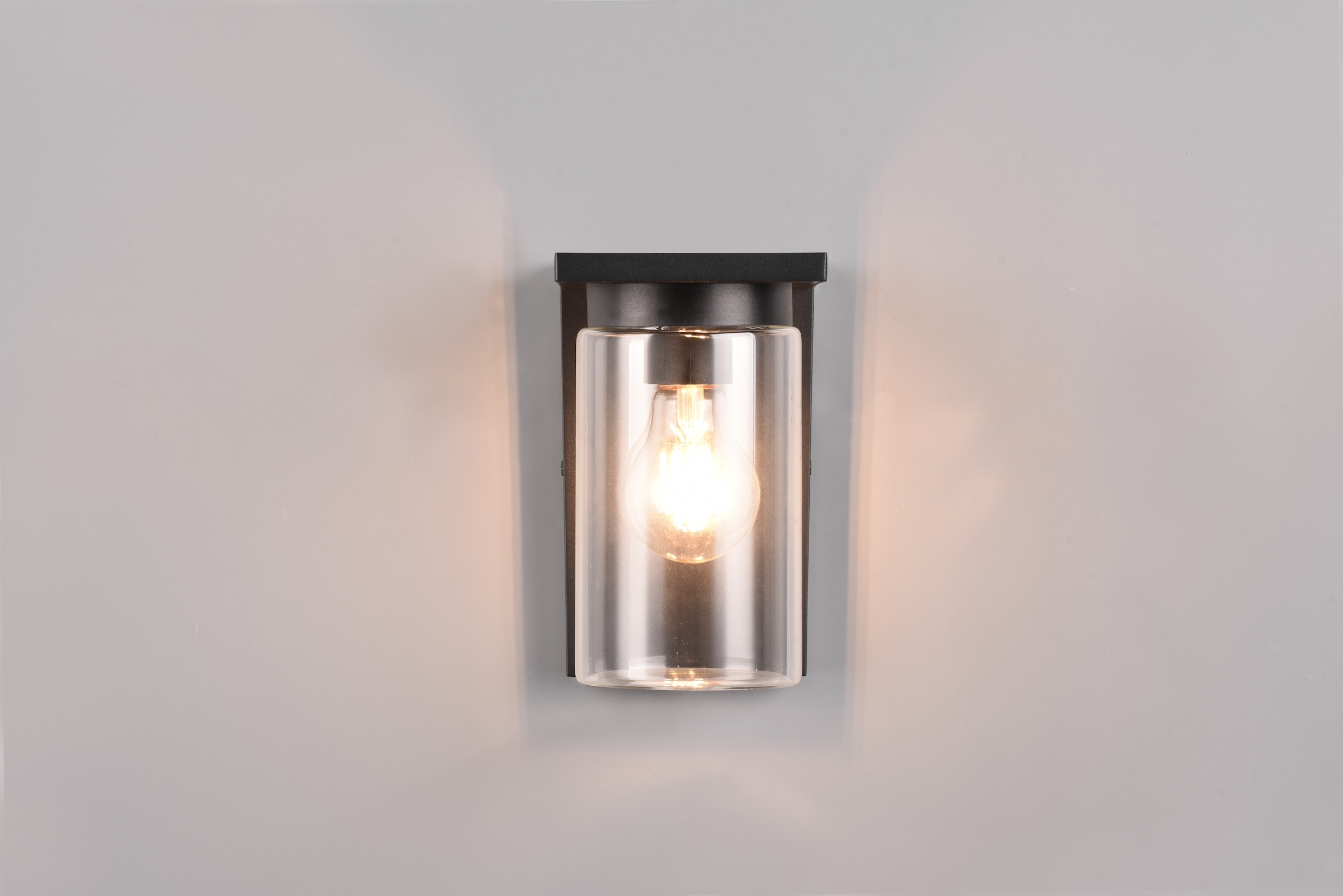 TRIO Leuchten Außen-Wandleuchte »ARDILA, Outdoor Fassadenleuchte mit Glasschirm, Dämmerungssensor«, 1 flammig, Leuchtmittel E27 | Leuchtmittel wechselbar, exkl 1x E27 max 40W, IP44, Wandlampe für Hauswand Garten Terrasse